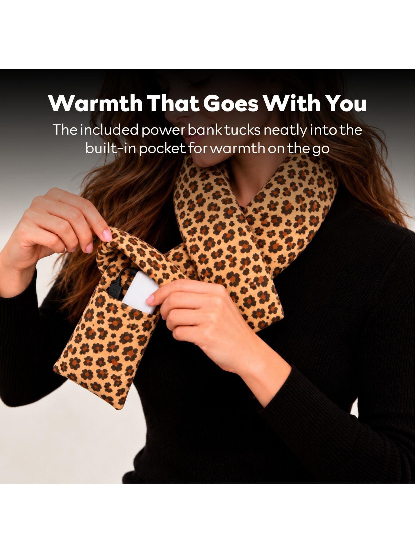 Image 6 of 7 of Carmen Heated Neck Scarf Leopard