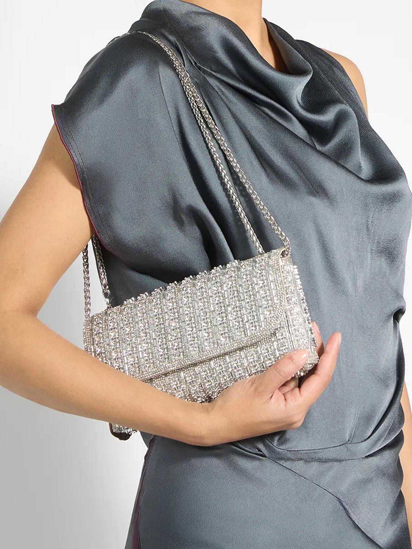 Image 2 of 5 of Dune London Elabourate Envelope Shoulder Bag - Silver