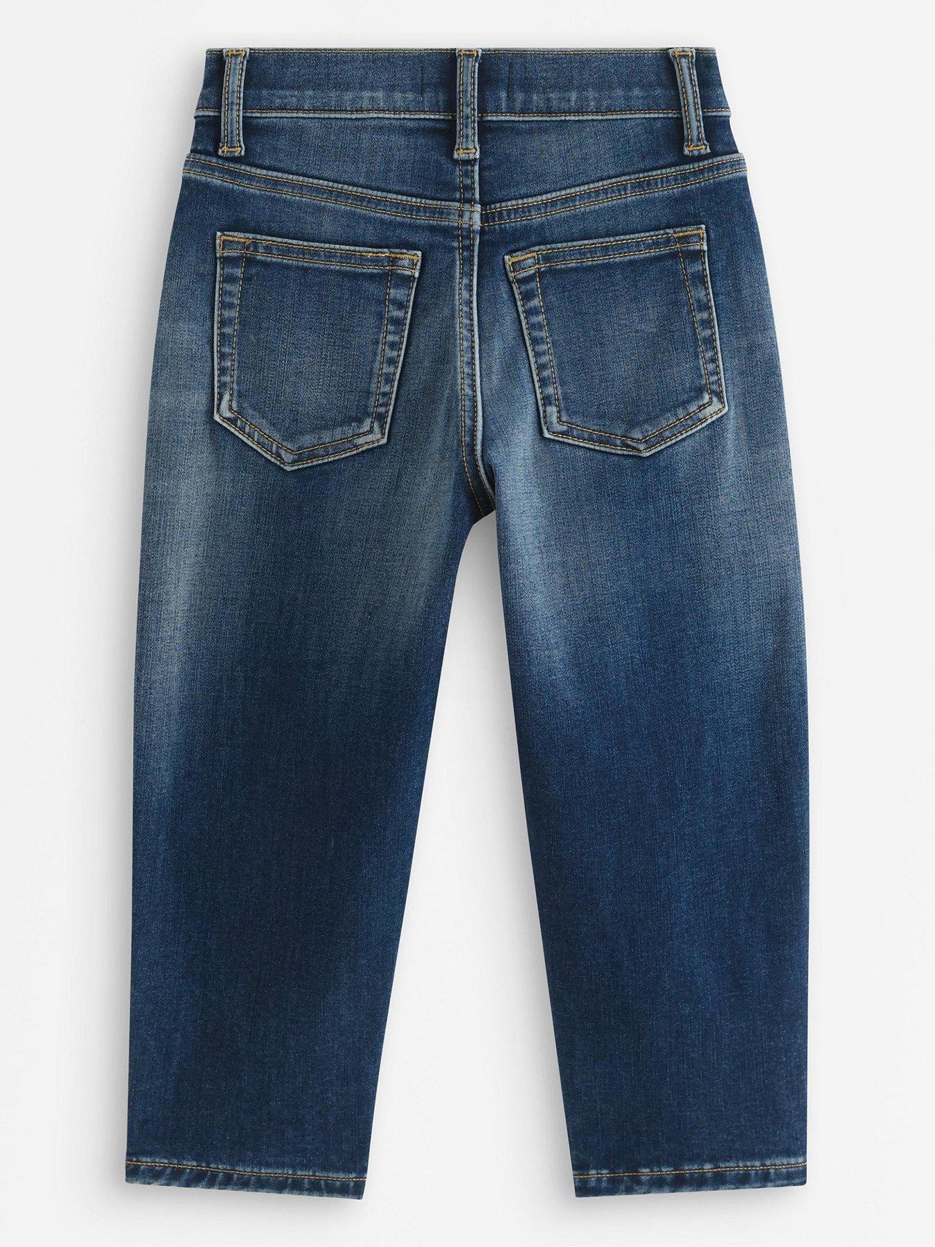 Image 3 of 4 of Lindex Younger Boys Baggy Fit Brushed Inside Jeans - Blue