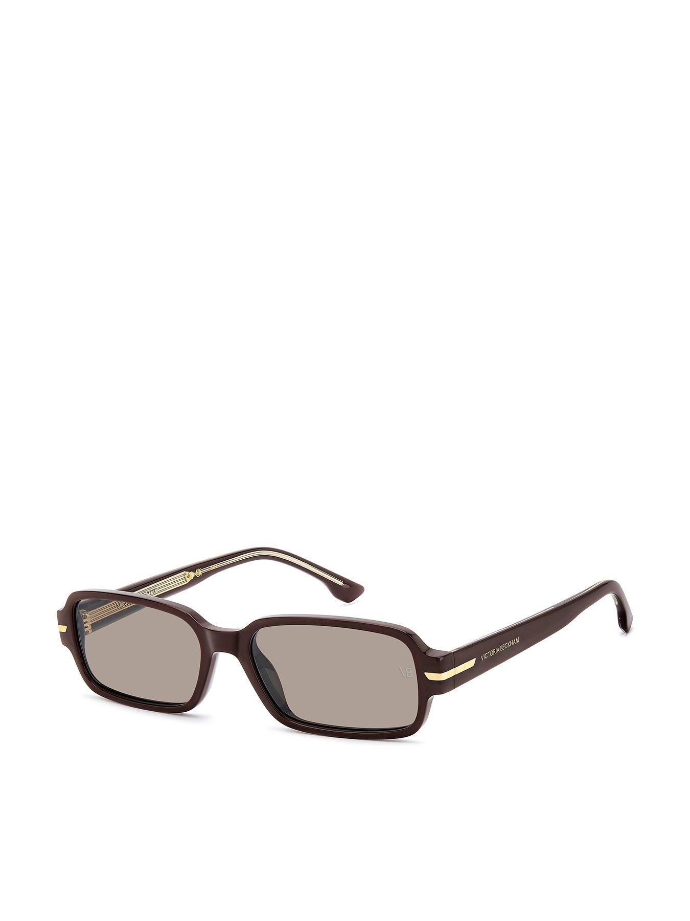 Image 1 of 5 of VICTORIA BECKHAM Womens Shallow Rectangular Sunglasses - Burgundy