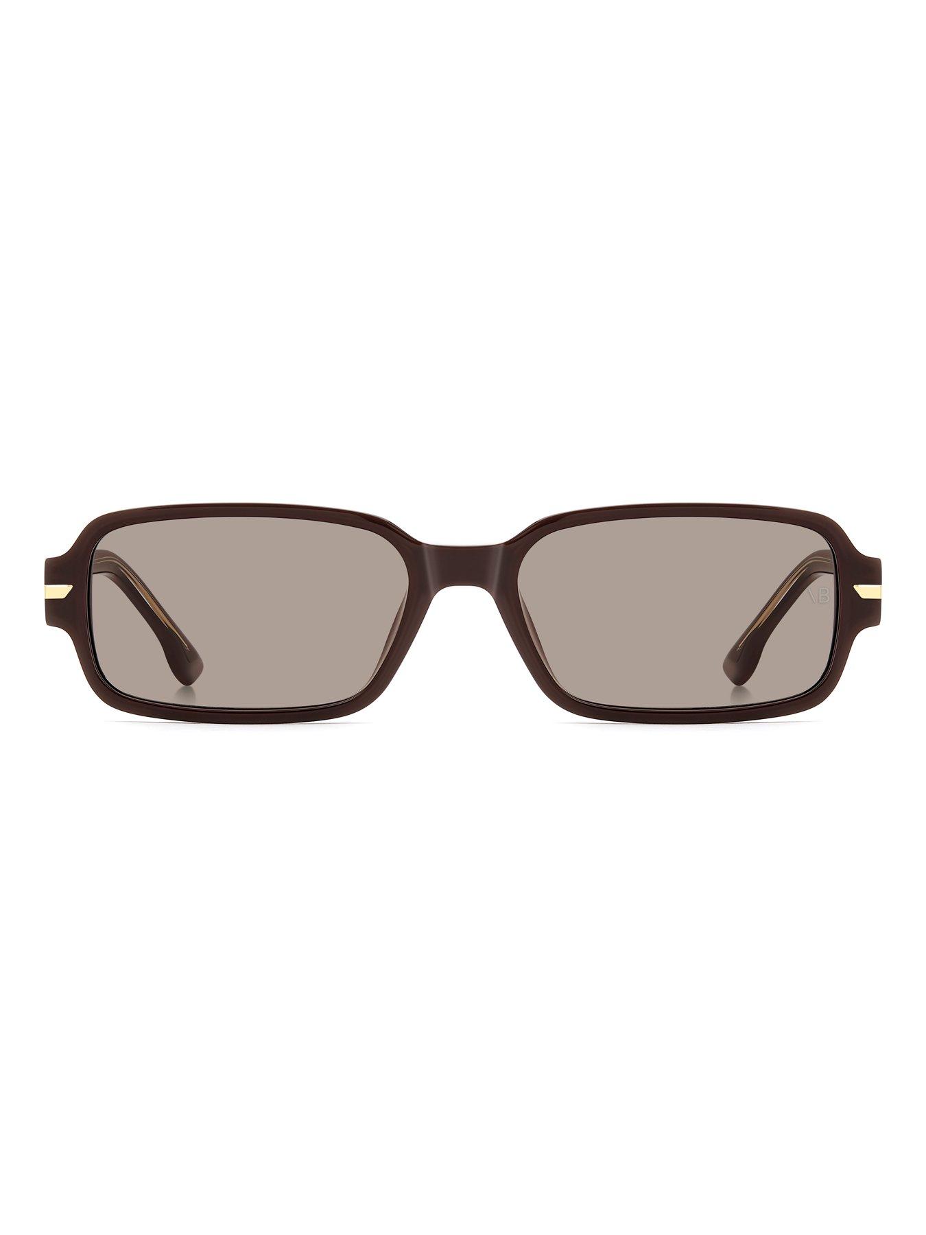 Image 3 of 5 of VICTORIA BECKHAM Womens Shallow Rectangular Sunglasses - Burgundy