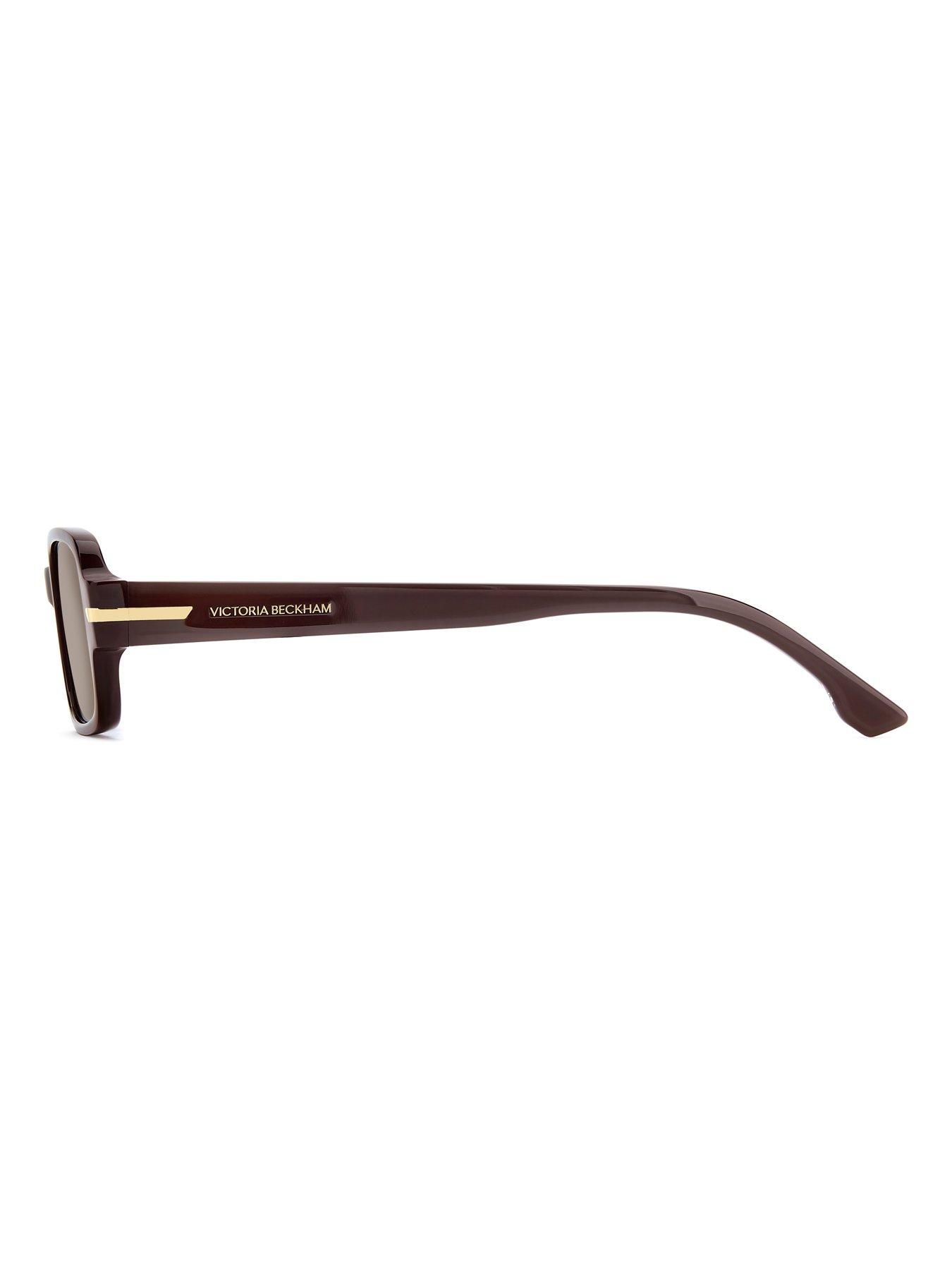 Image 4 of 5 of VICTORIA BECKHAM Womens Shallow Rectangular Sunglasses - Burgundy