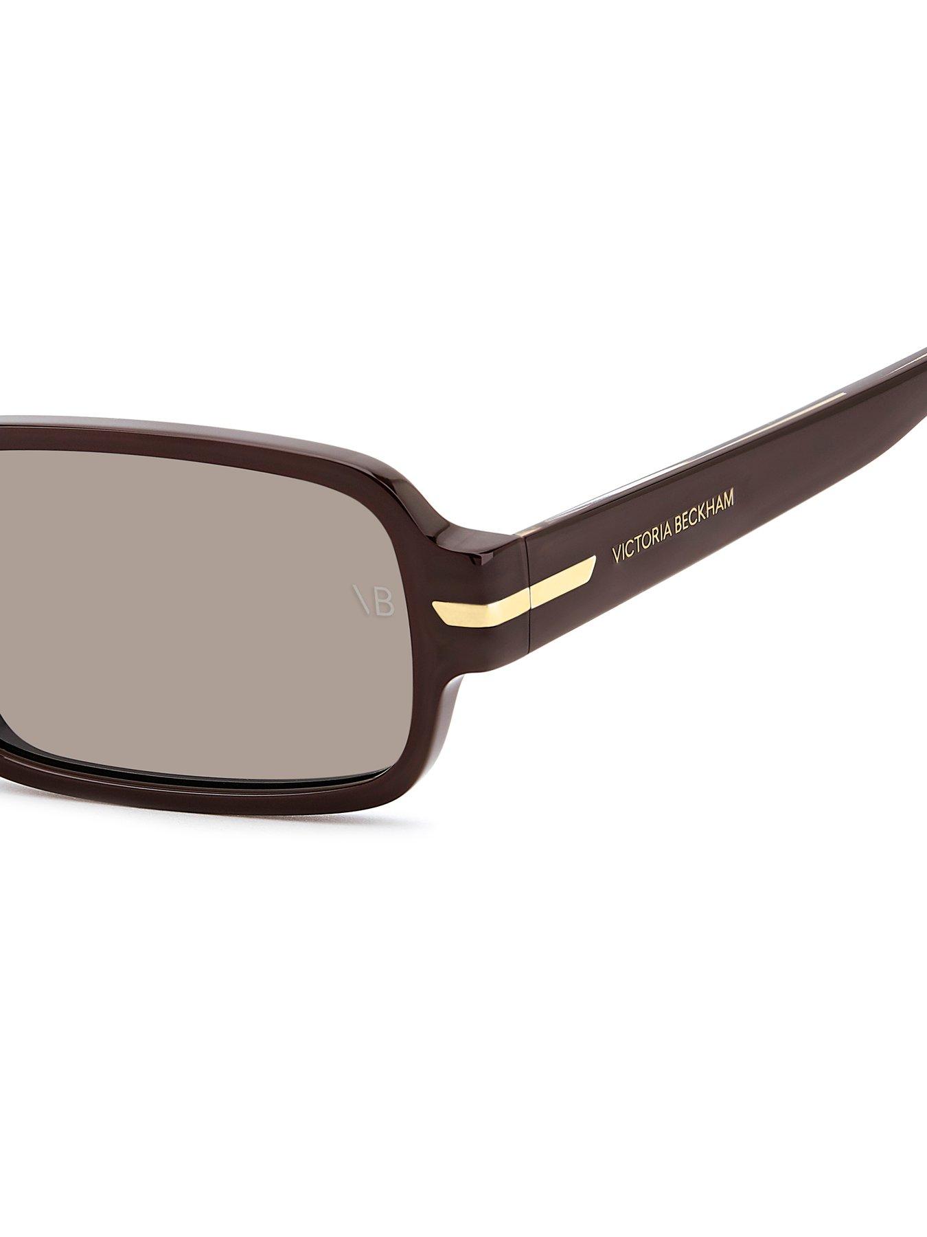 Image 5 of 5 of VICTORIA BECKHAM Womens Shallow Rectangular Sunglasses - Burgundy
