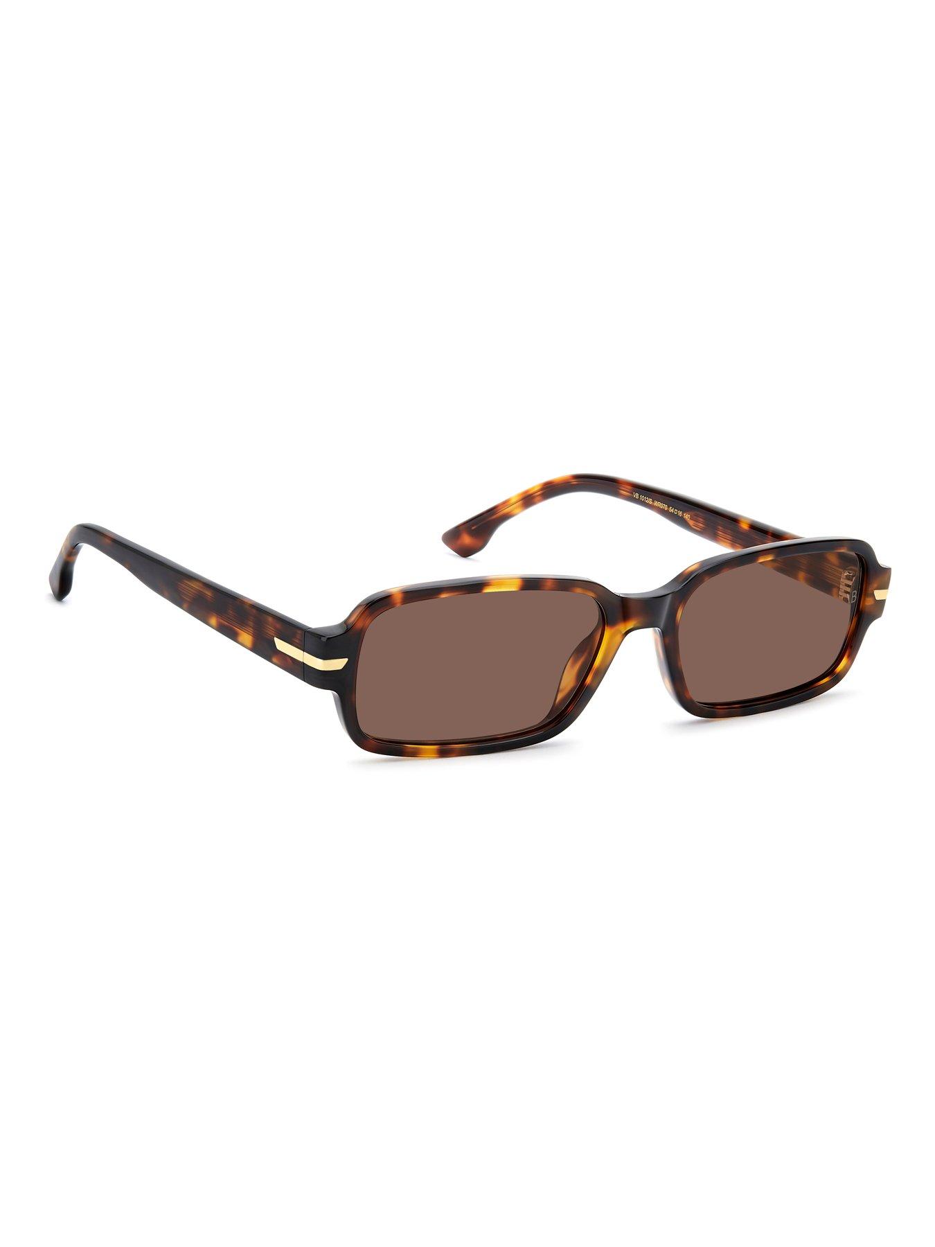 Image 2 of 5 of VICTORIA BECKHAM Womens Shallow Rectangular Sunglasses - Brown Havana