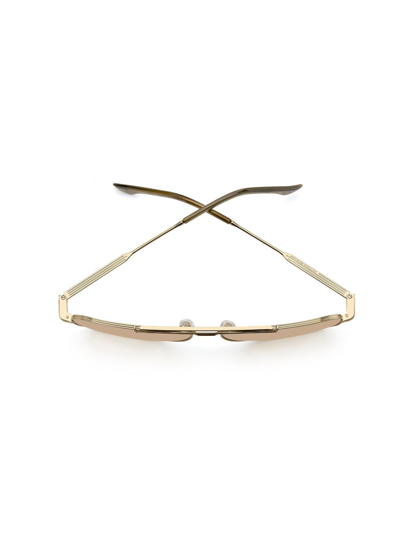 Image 4 of 6 of VICTORIA BECKHAM Womens Oversized Rectangular Sunglasses - Gold