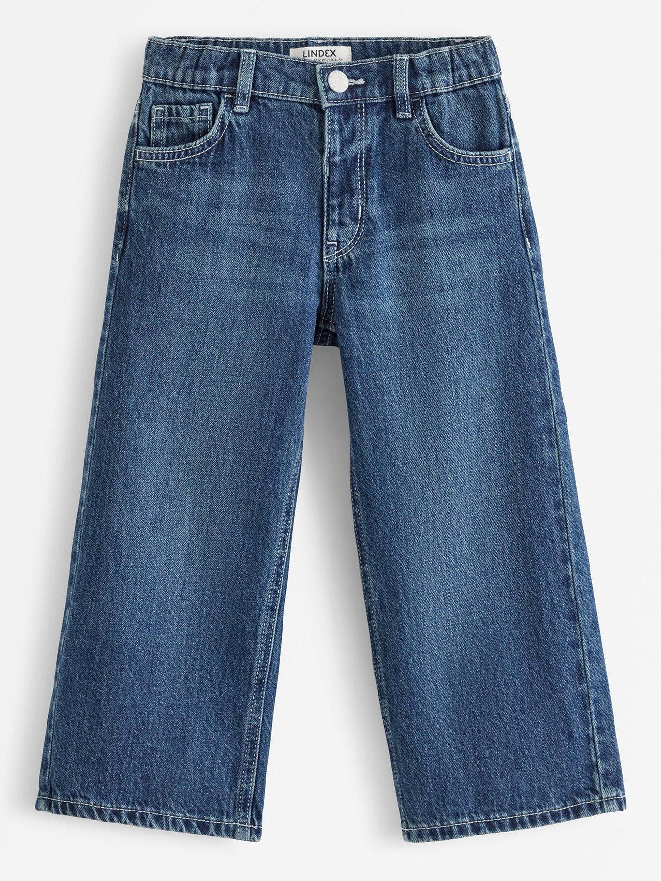 Image 2 of 4 of Lindex Younger Girls Wide Leg Jeans - Dark Blue