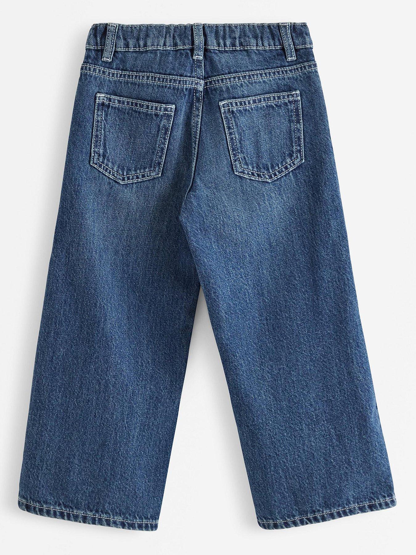 Image 3 of 4 of Lindex Younger Girls Wide Leg Jeans - Dark Blue