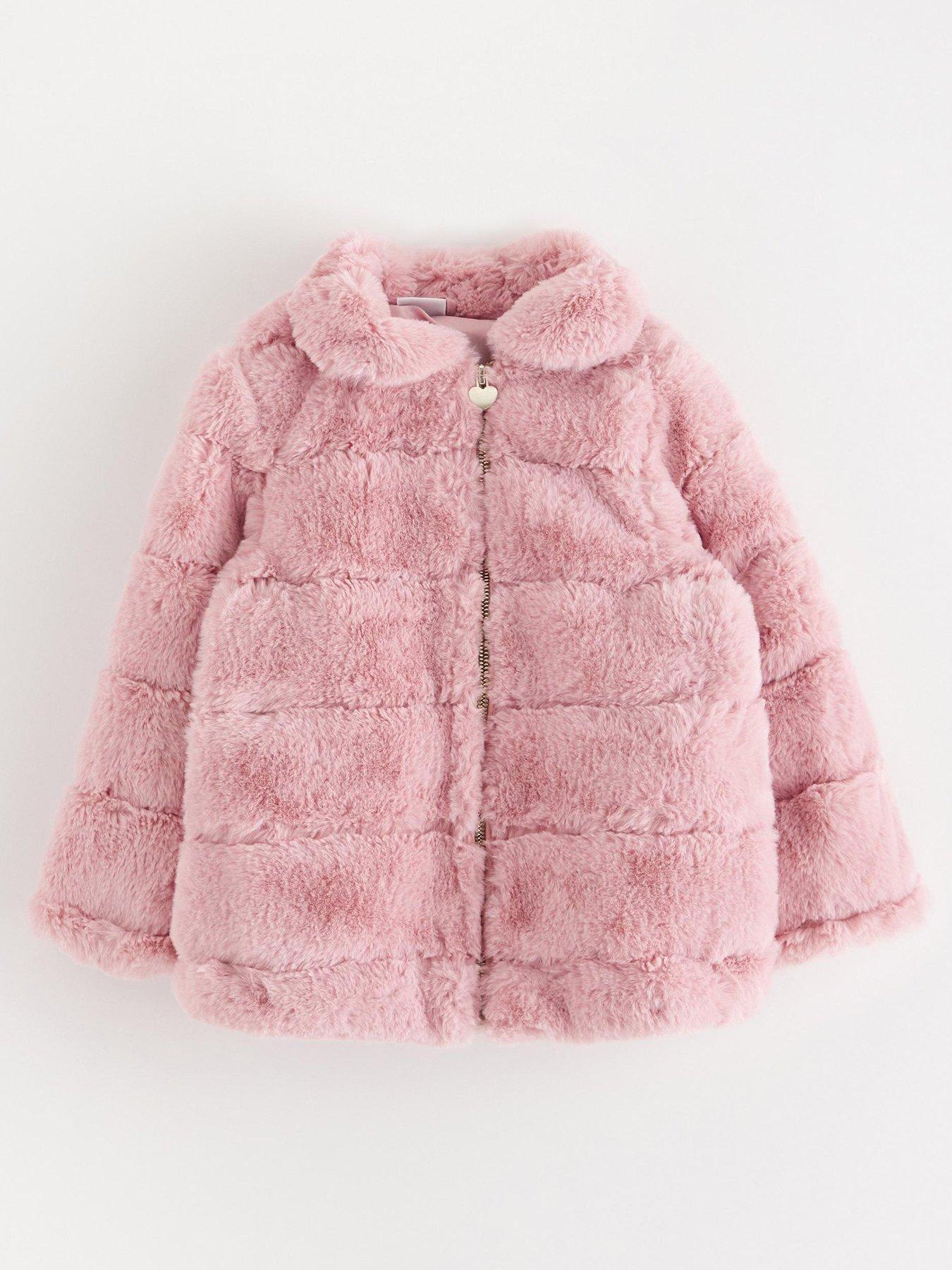 Image 2 of 4 of Lindex Girls Faux Fur Jacket - Pink