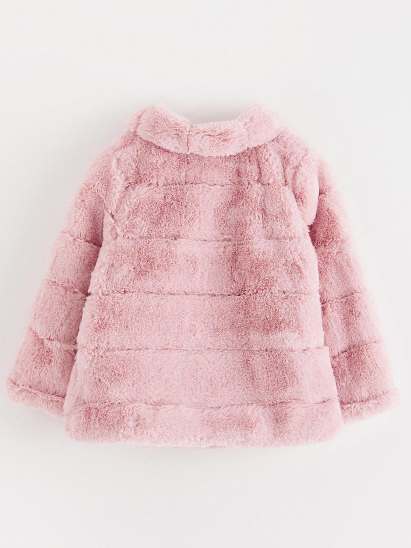 Image 3 of 4 of Lindex Girls Faux Fur Jacket - Pink