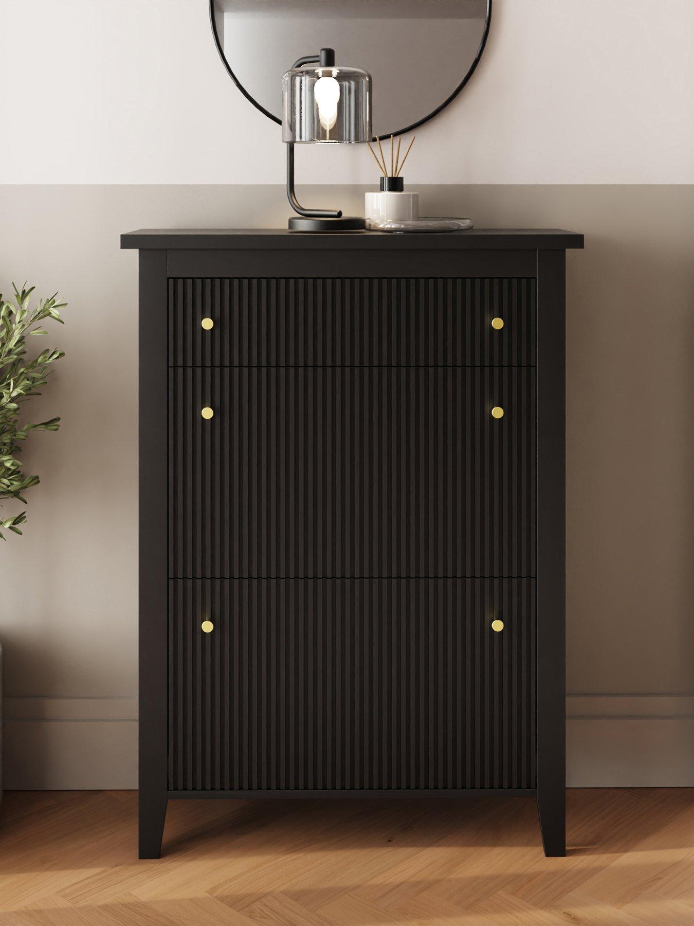 GFW Bliss Deluxe Shoe Cabinet Black