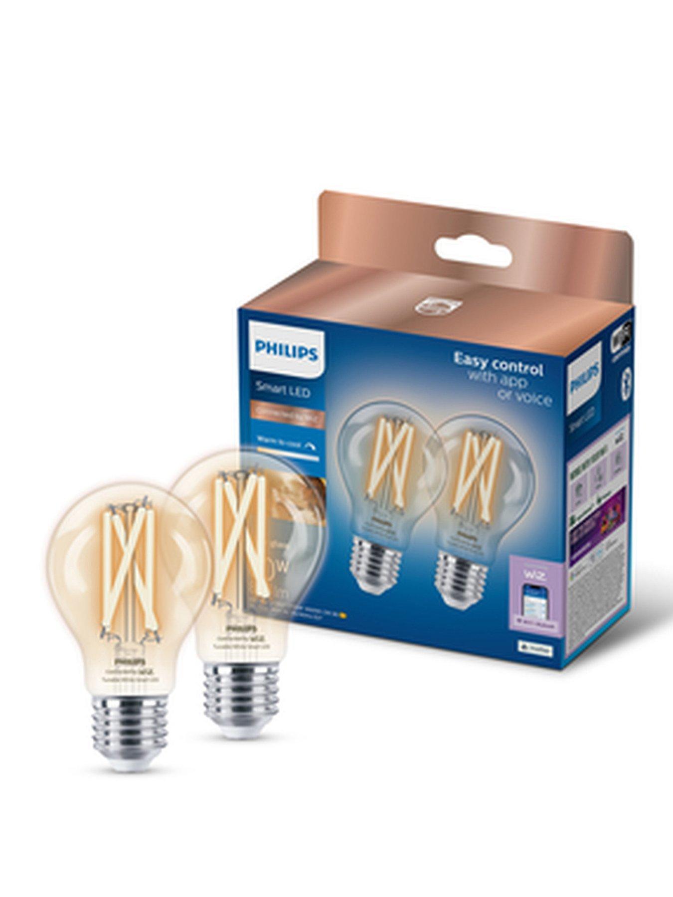 Philips Smart LED RGB A60 Bulb E27 Base, Twin Pack