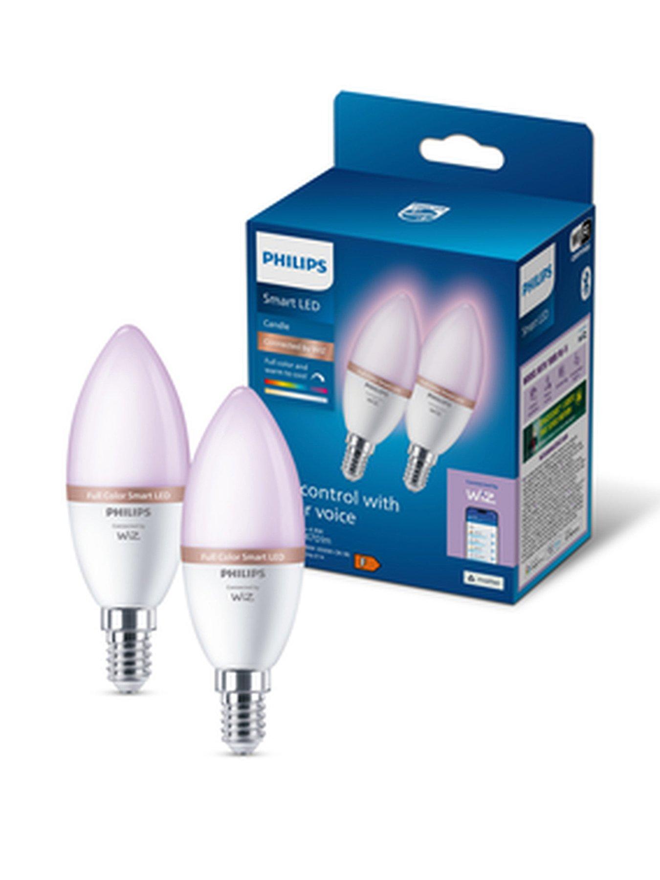 Philips Smart LED RGB E14 Bulb - 40W, Twin Pack