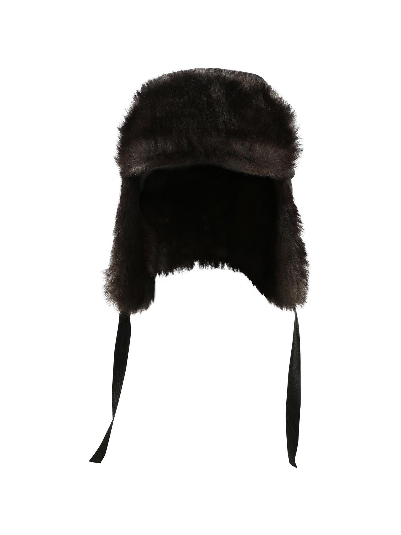 Image 2 of 6 of Decathlon Adult Unisex Firstheat Faux Fur Trim Ear Flap Chapka Hat - Black