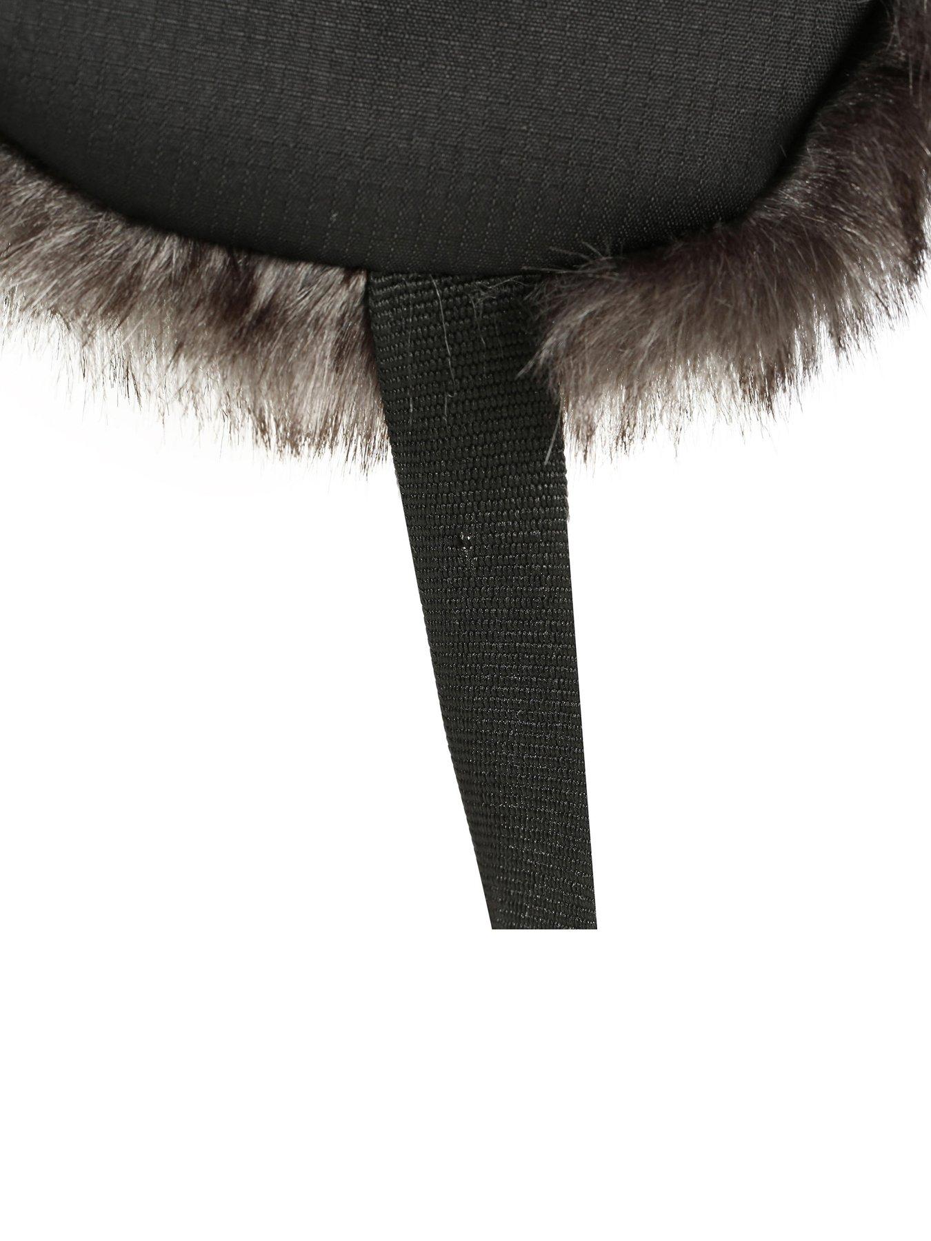 Image 6 of 6 of Decathlon Adult Unisex Firstheat Faux Fur Trim Ear Flap Chapka Hat - Black