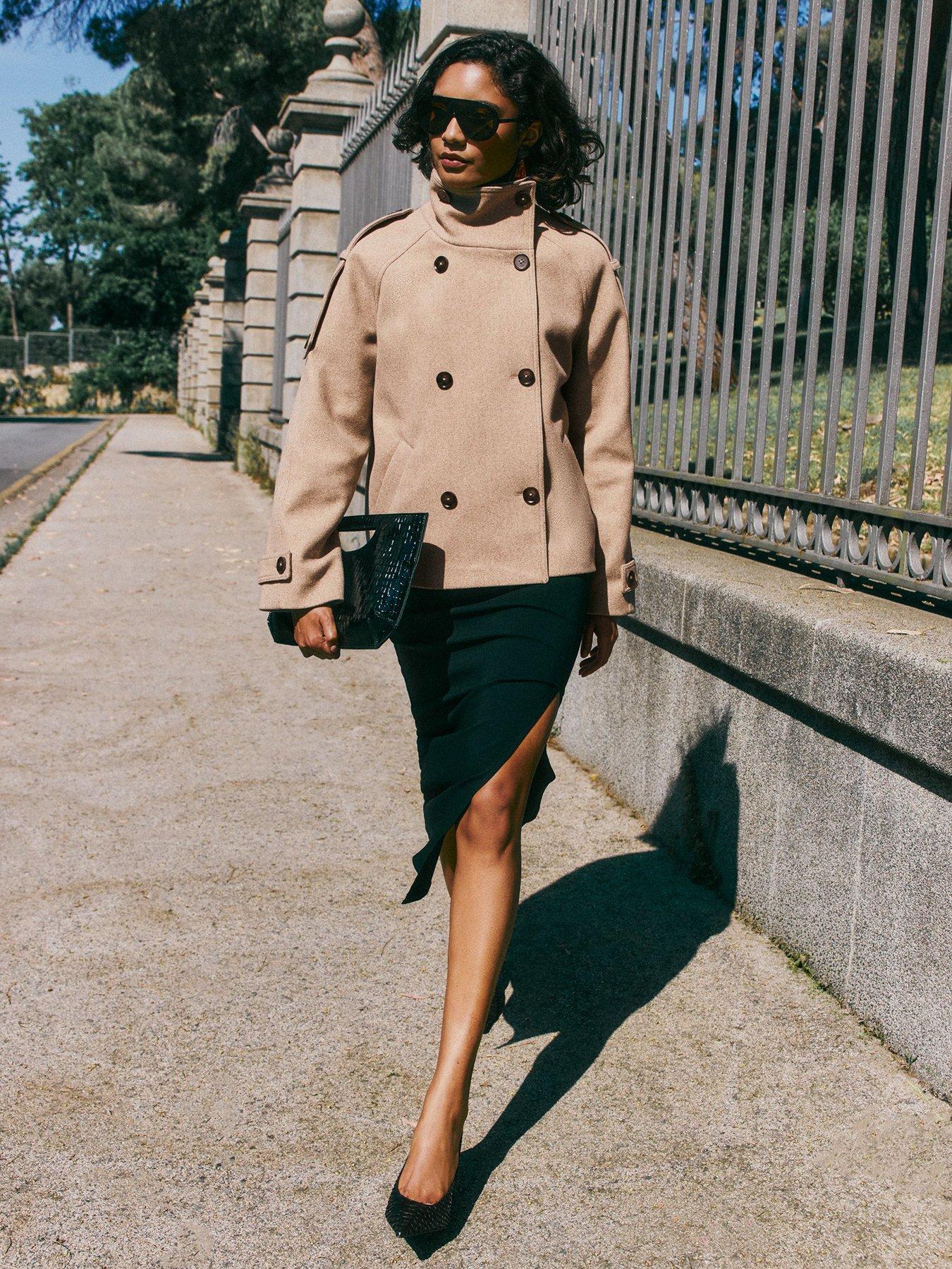 Image 3 of 6 of Friends Like These Neutral Cosy Funnel Neck Short Jacket