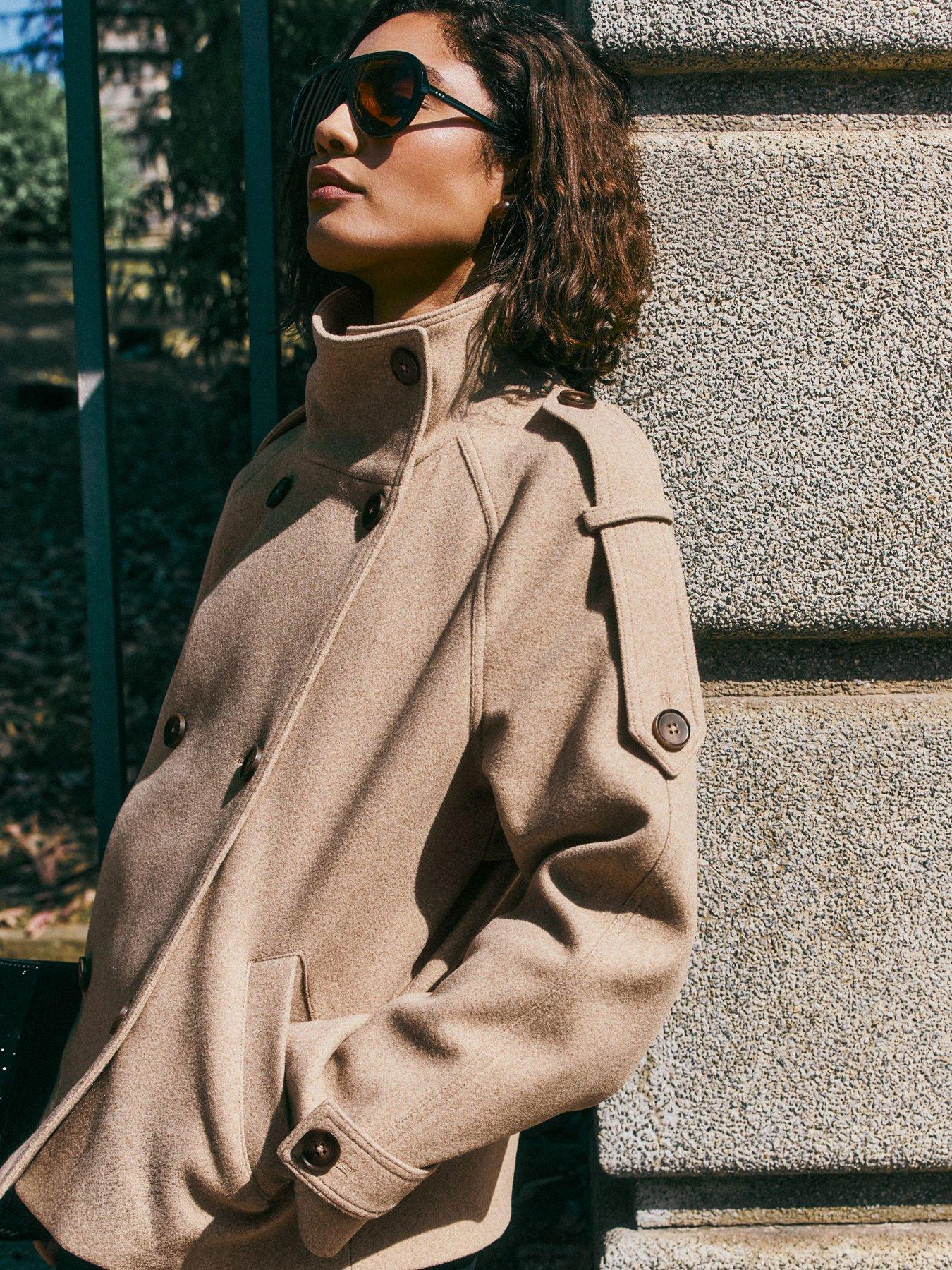 Image 5 of 6 of Friends Like These Neutral Cosy Funnel Neck Short Jacket
