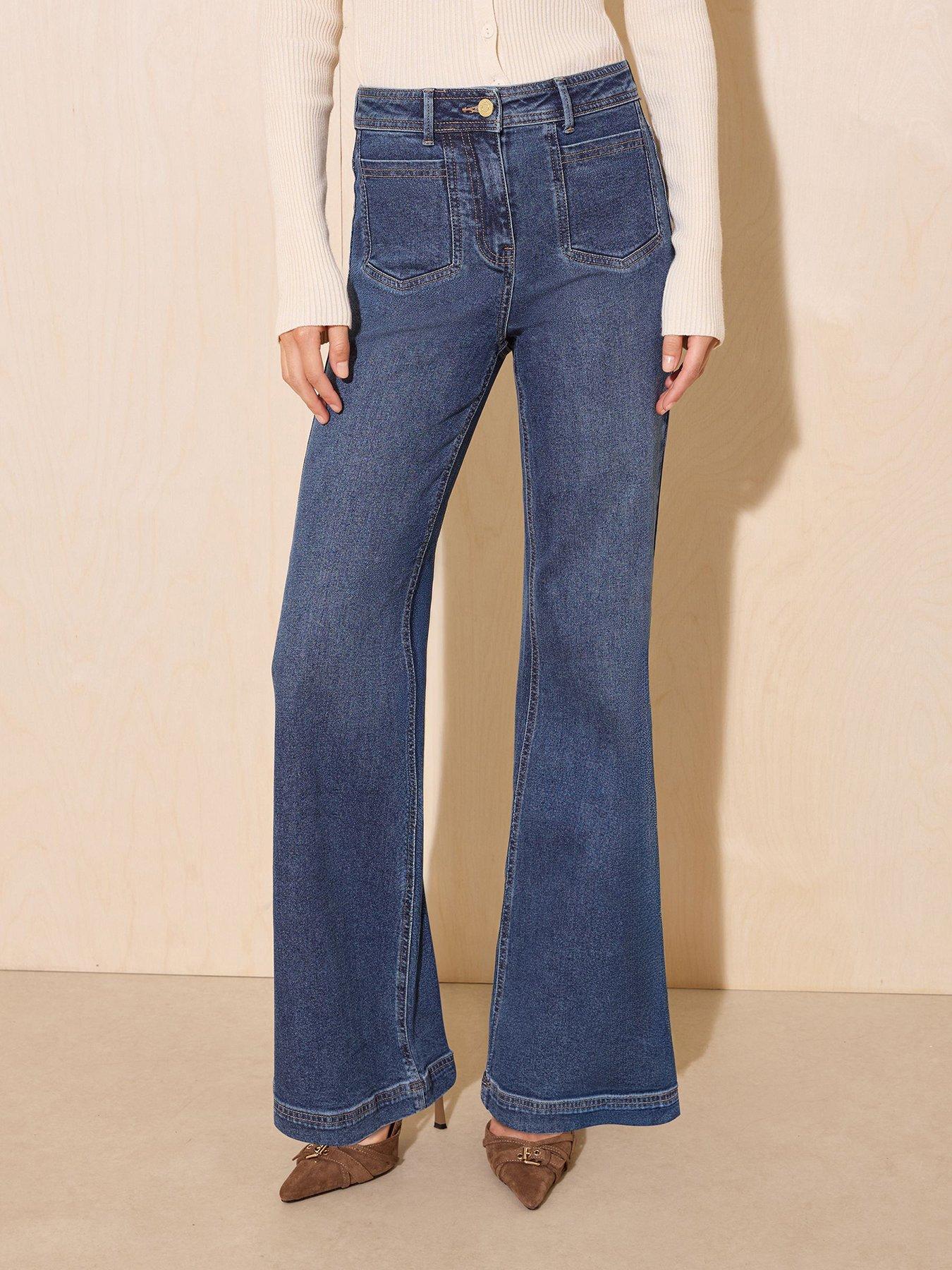 Image 1 of 6 of Friends Like These Smart Wide Leg Jeans - Blue