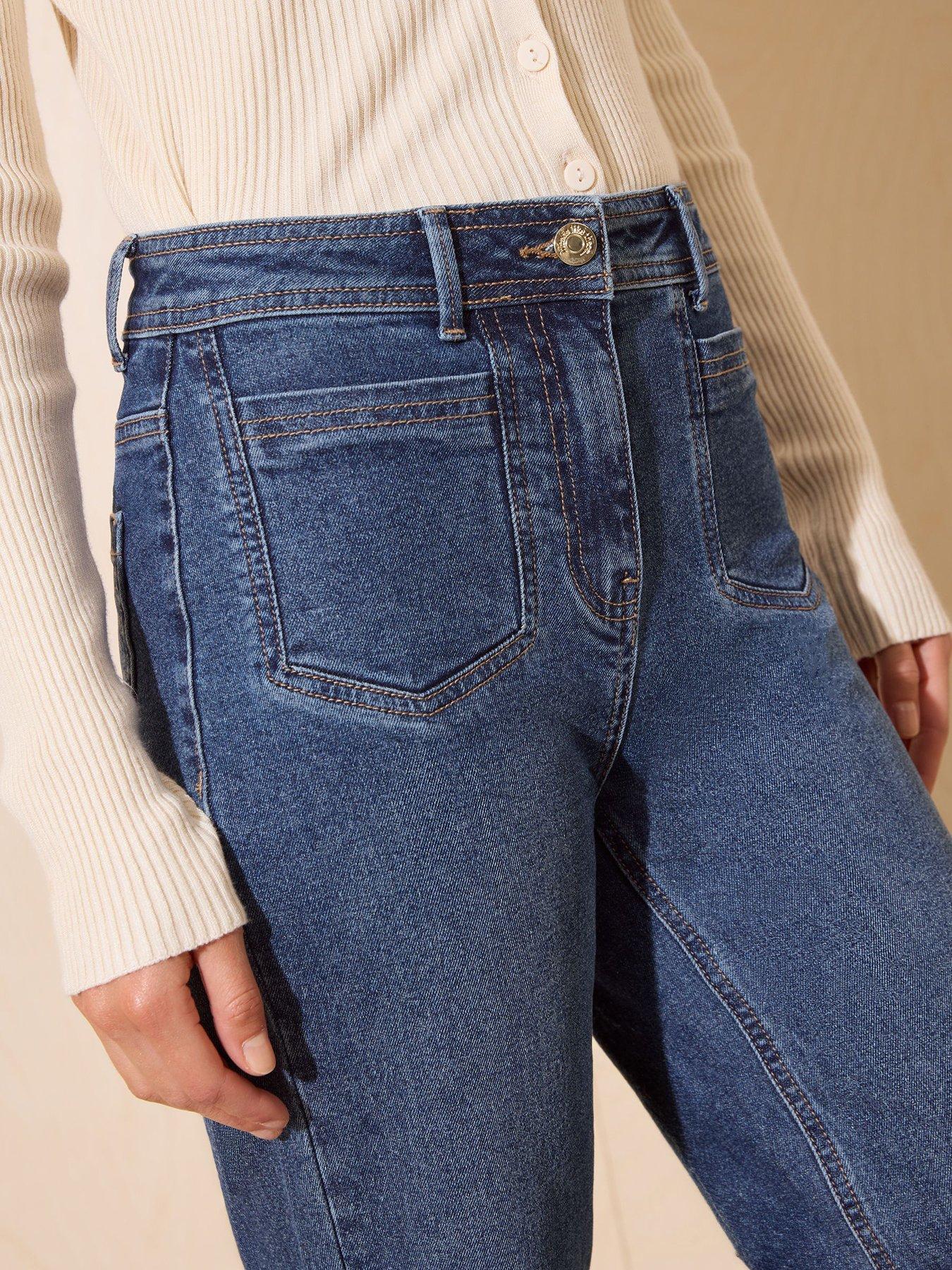 Image 4 of 6 of Friends Like These Smart Wide Leg Jeans - Blue