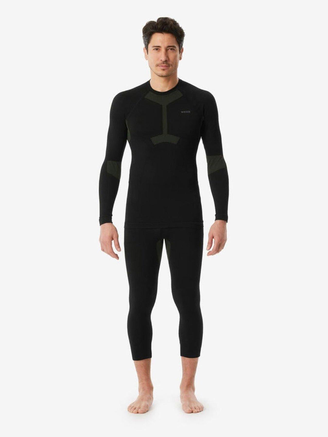 Image 2 of 5 of Decathlon Mens SKI 500 Soft Seamless Base Layer Bottoms - Black