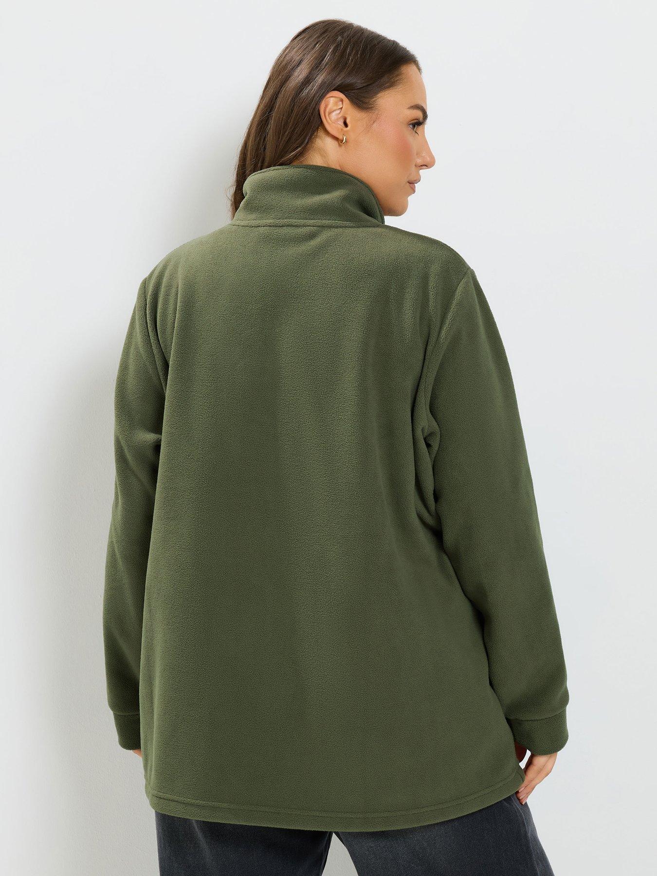 Image 2 of 4 of Yours Curve Half Zip Fleece - Green