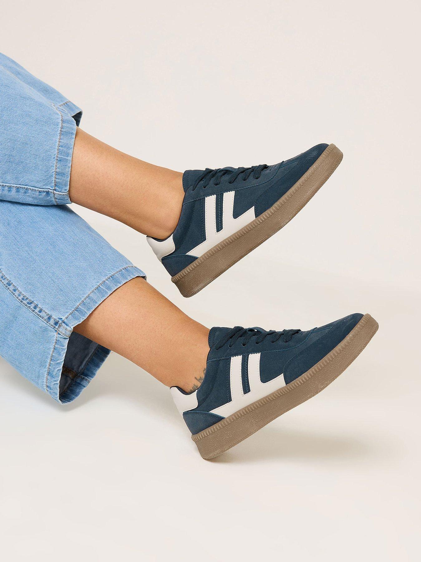 Image 1 of 4 of Yours Curve Wide Fit Side Panelling Lace Up Trainer