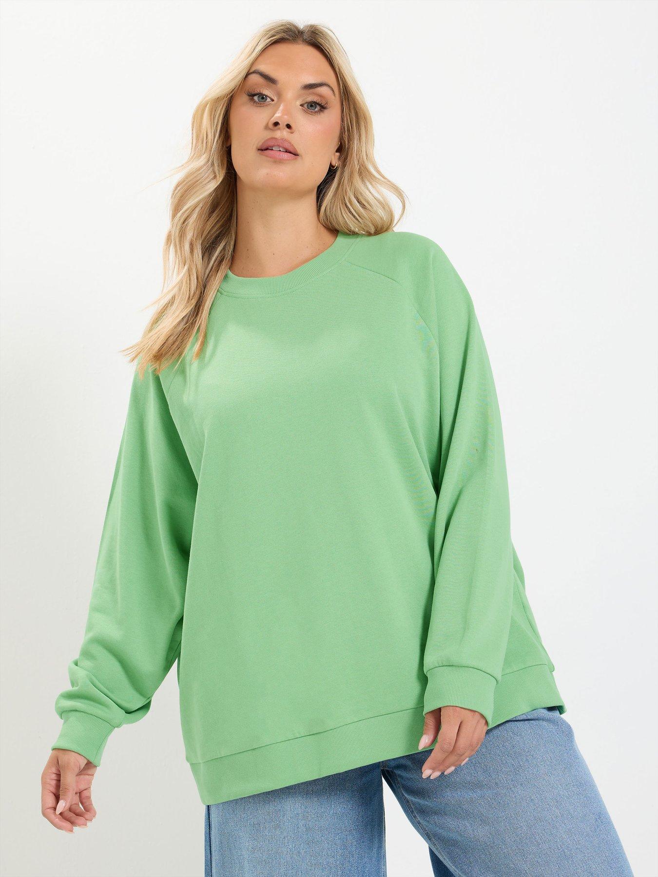Yours Curve Oversized Sweatshirt - Green
