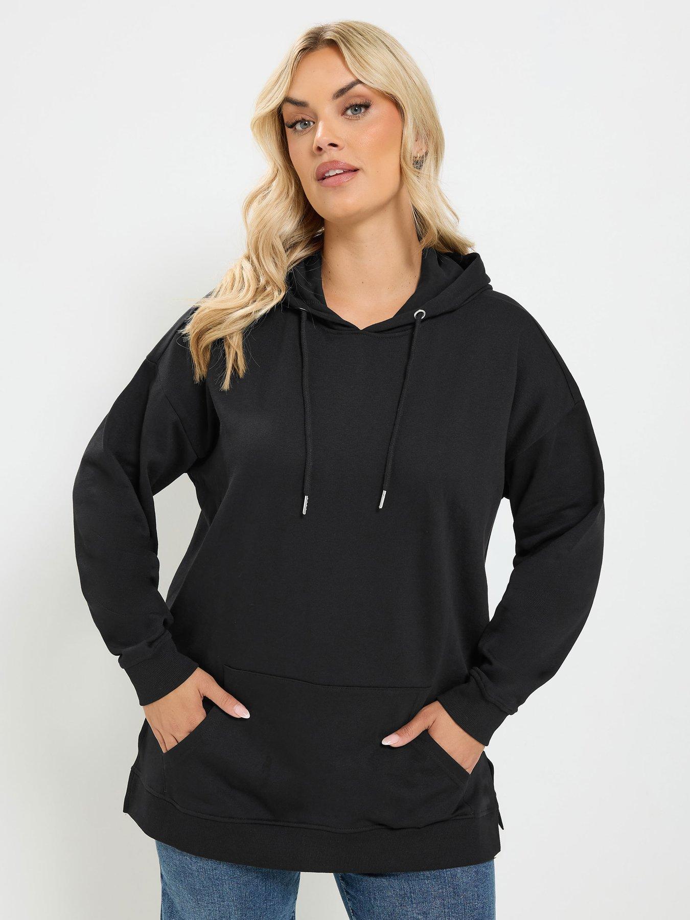 Yours Curve Overhead Hoodie - Black