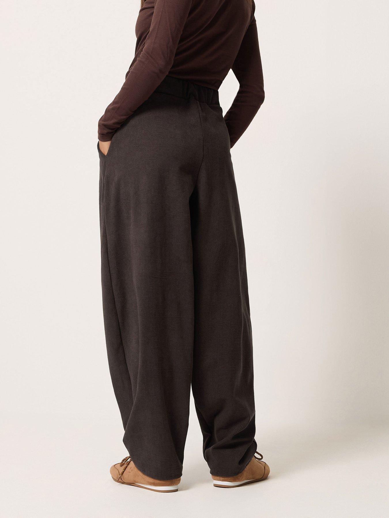 Image 2 of 4 of Long Tall Sally Petite Cord Barrel Leg Trouser - Brown