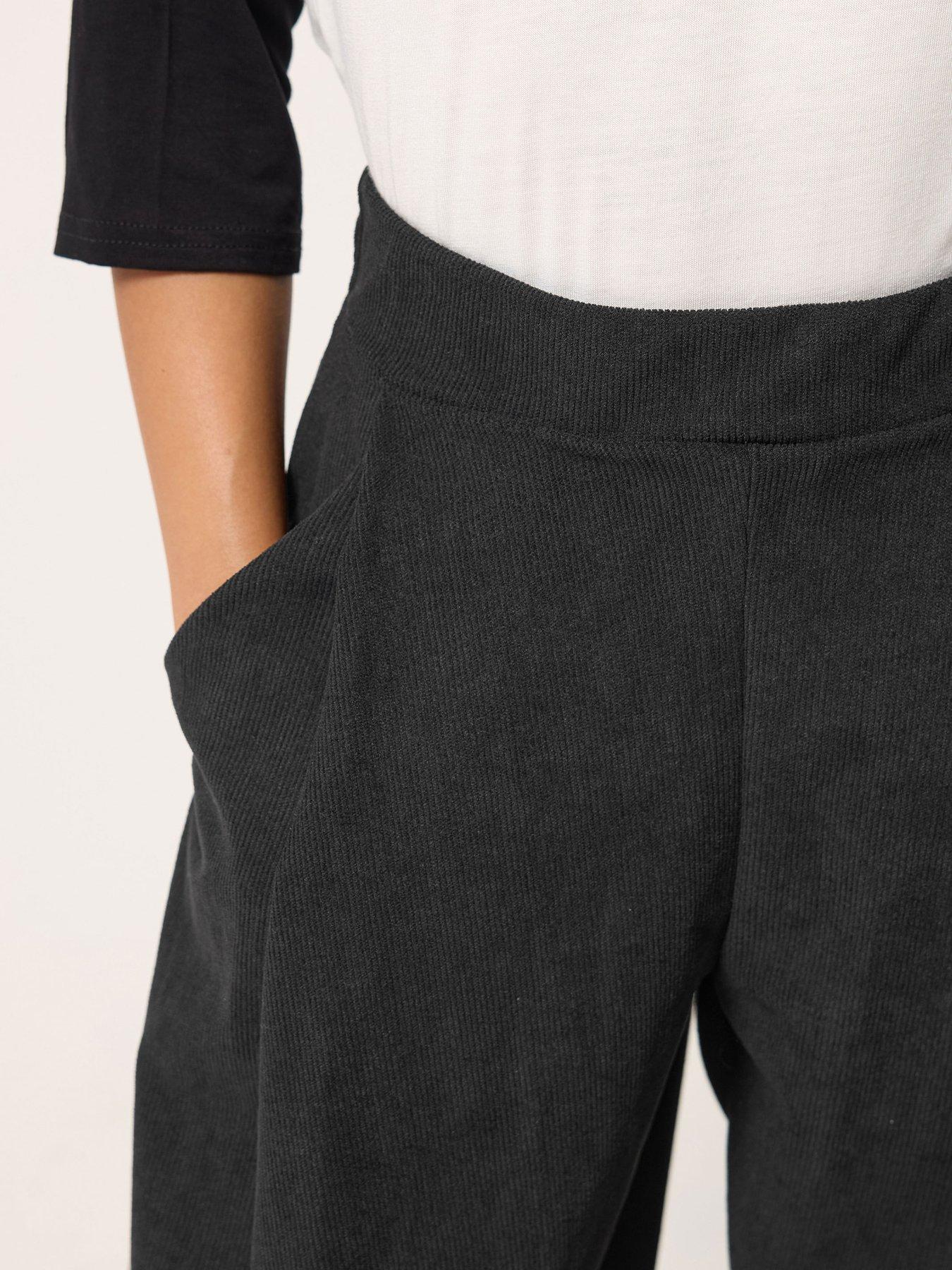Image 4 of 4 of Long Tall Sally Petite Cord Barrel Leg Trouser - Black