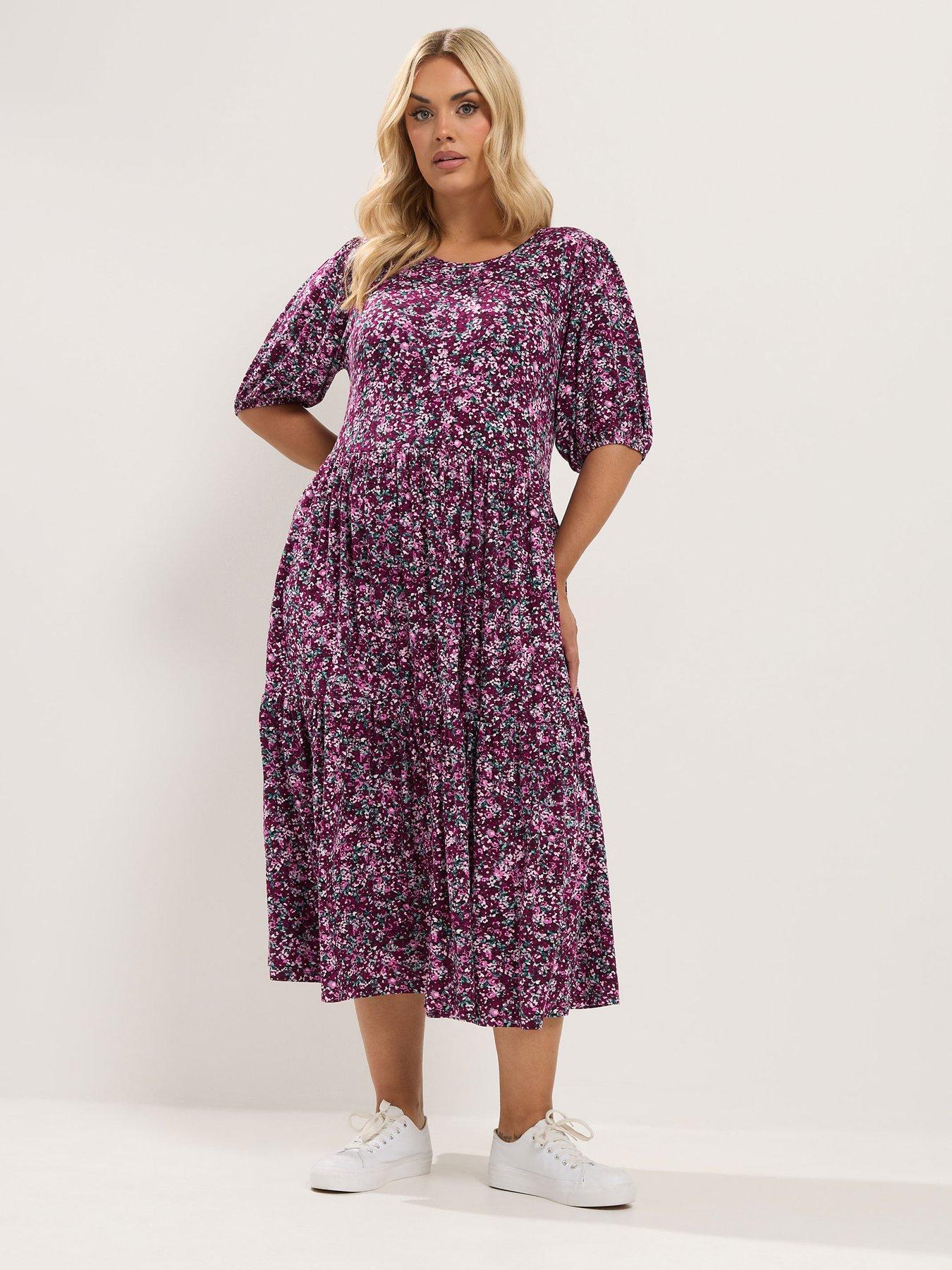 Image 3 of 4 of Yours Curve Puff Sleeve Dress