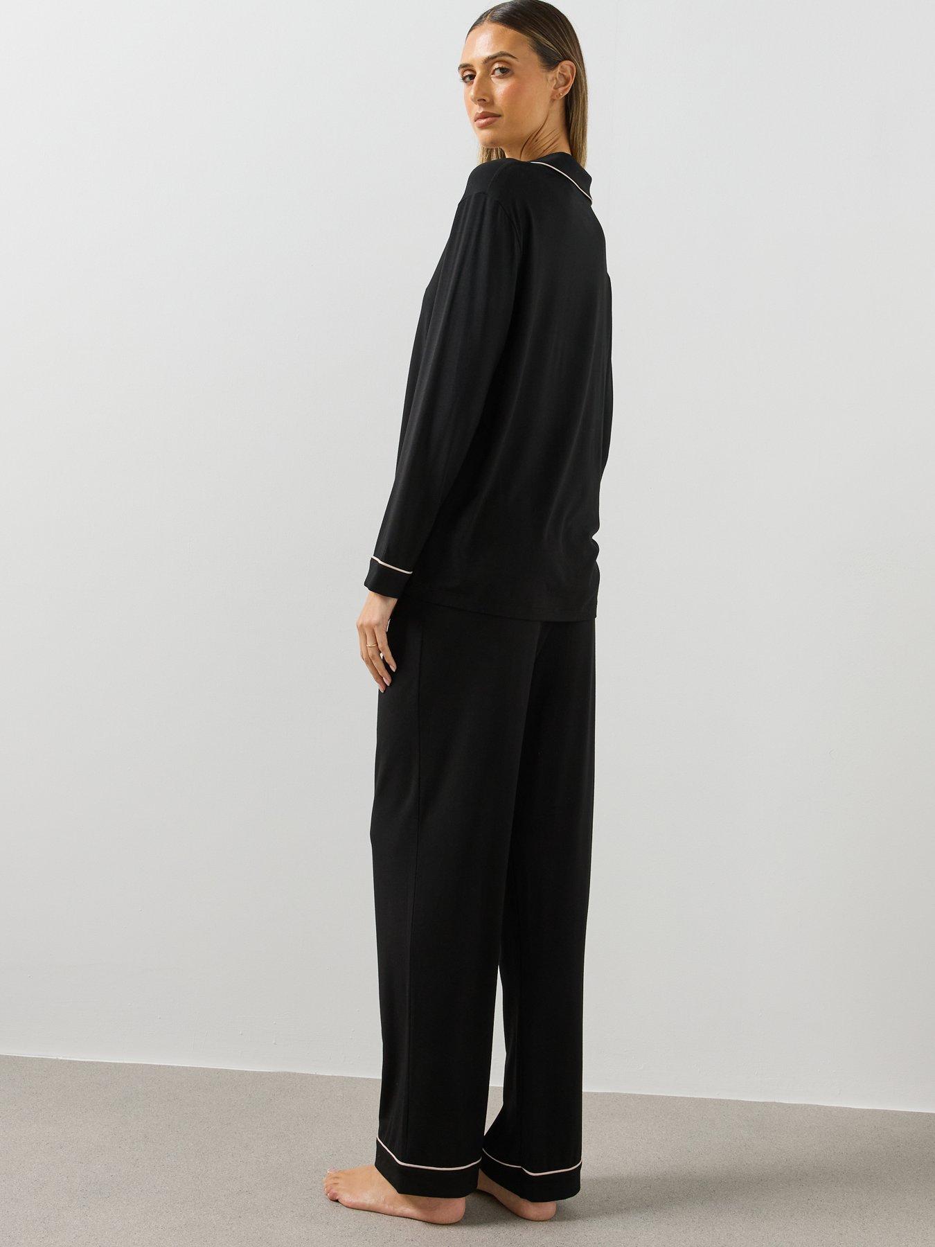 Image 2 of 5 of BOSS Stretch-jersey Pajama Set With Embroidered Logo - Black