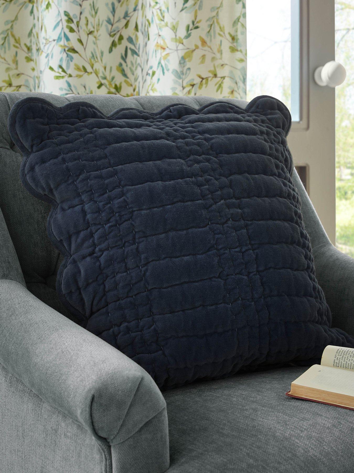 Laura Ashley Brady Scalloped Microfibre Filled Cushion 43cm X 43cm