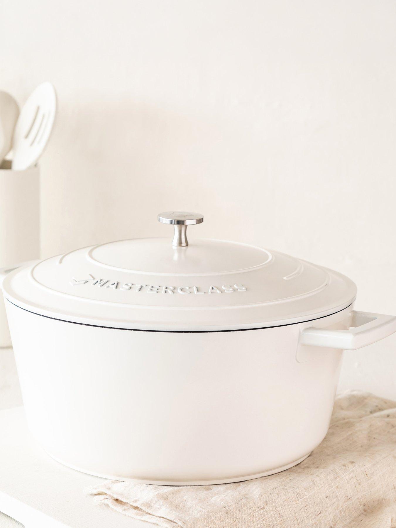 Image 1 of 8 of MasterClass Large 5 Litre Casserole Dish With Lid - Cream