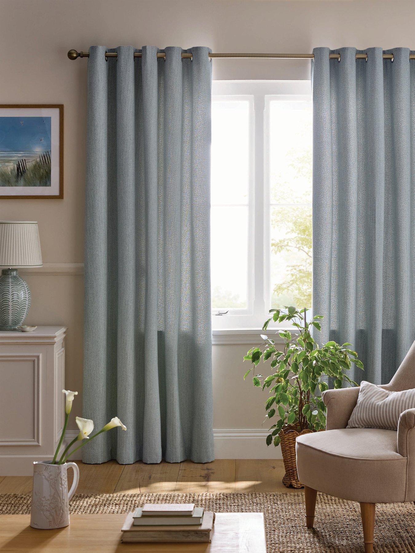 Laura Ashley Saltaire Lined Eyelet Curtains