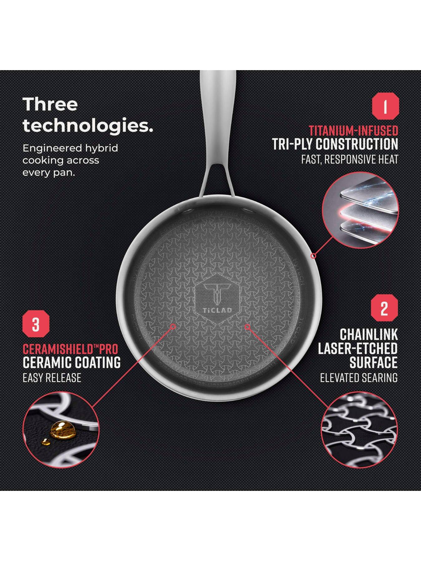 Image 4 of 6 of Tower Ti-Clad 3 Piece Essential Pan Set, 18cm Saucepan, 24cm Frying Pan, 28cm Multi-Pan