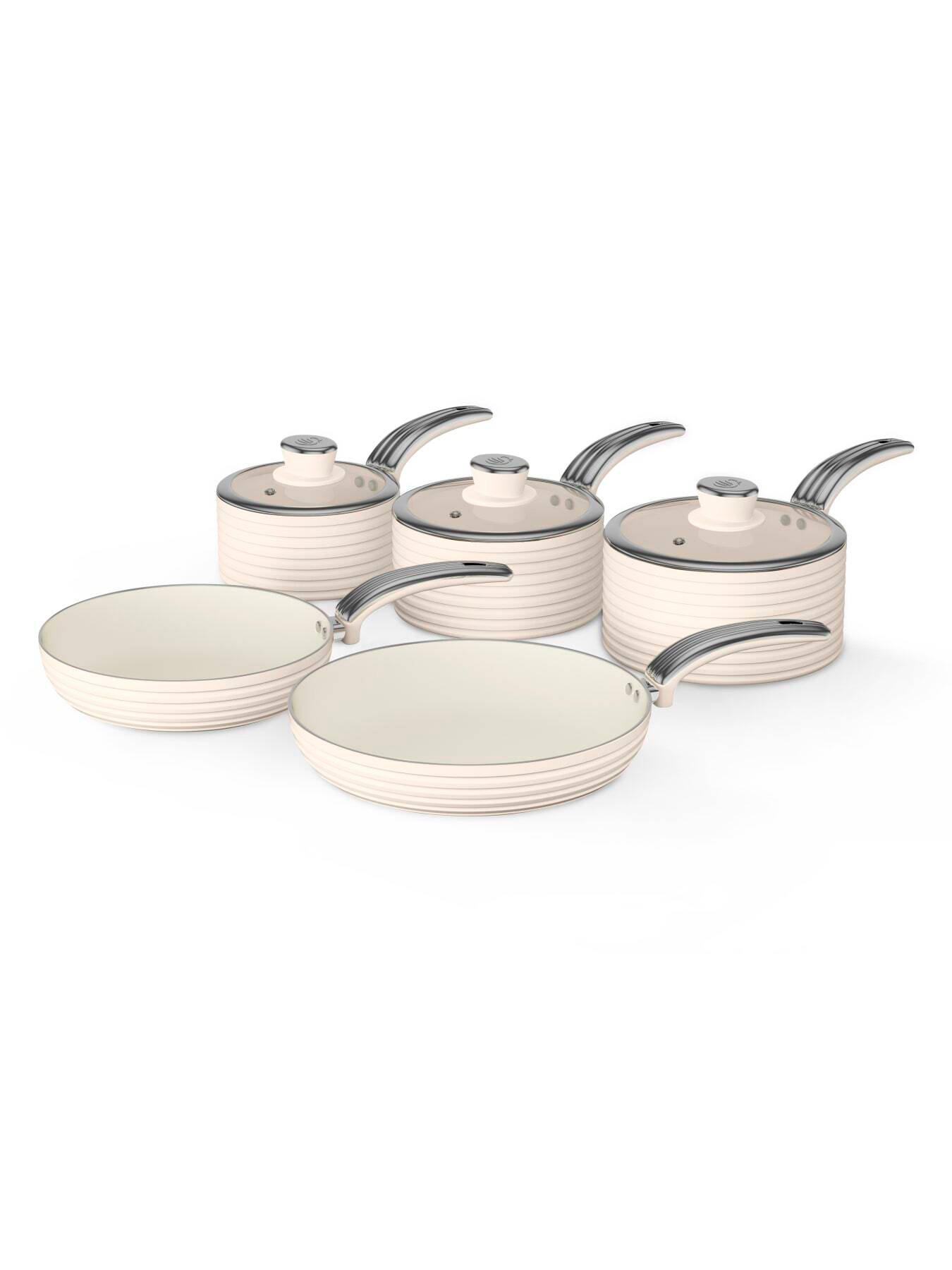 Image 1 of 5 of Swan 5 Piece Cookware Set Cream