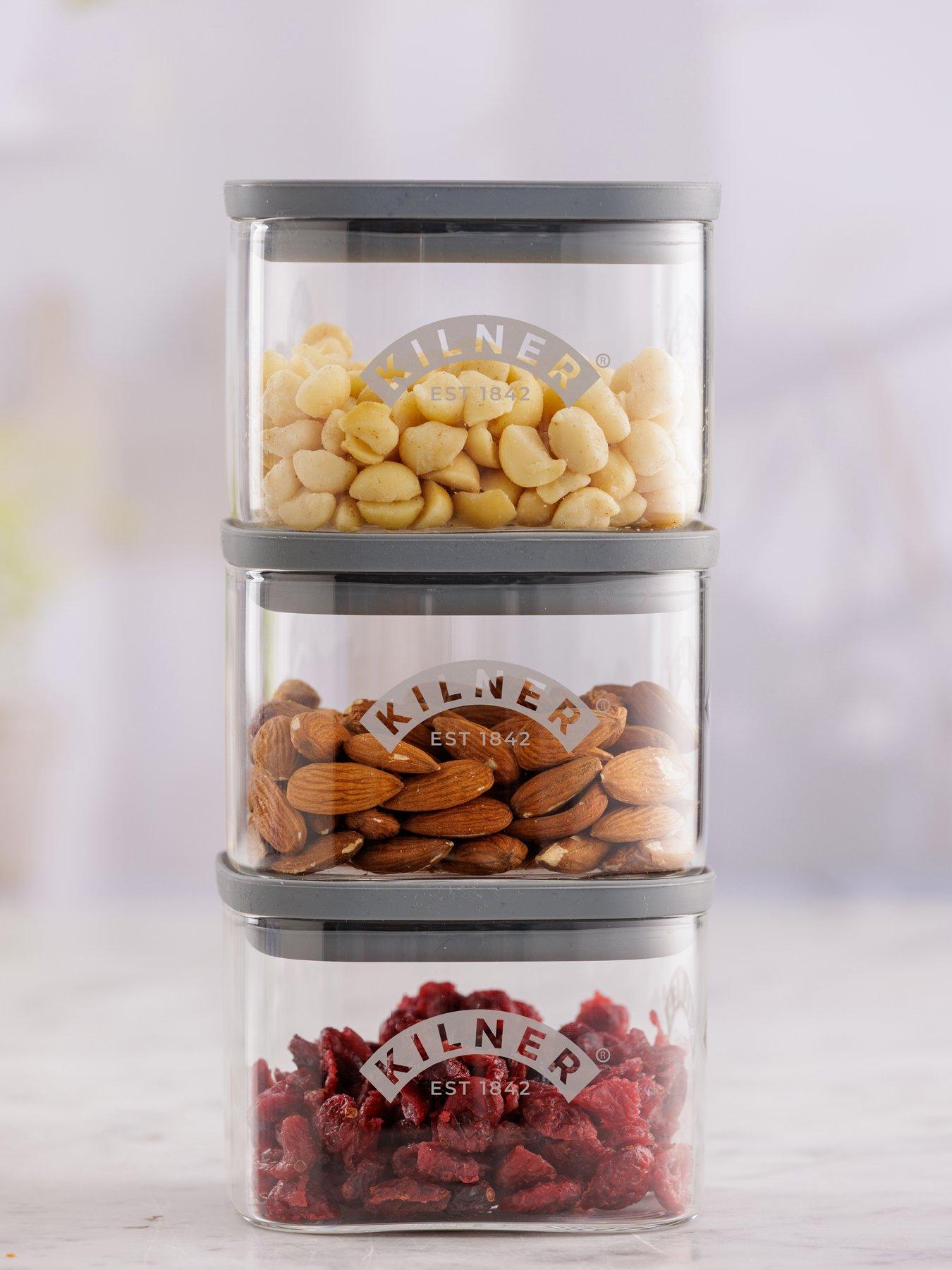 Image 1 of 5 of KILNER Fresh Storage 0.5L Square Jar Set of 3
