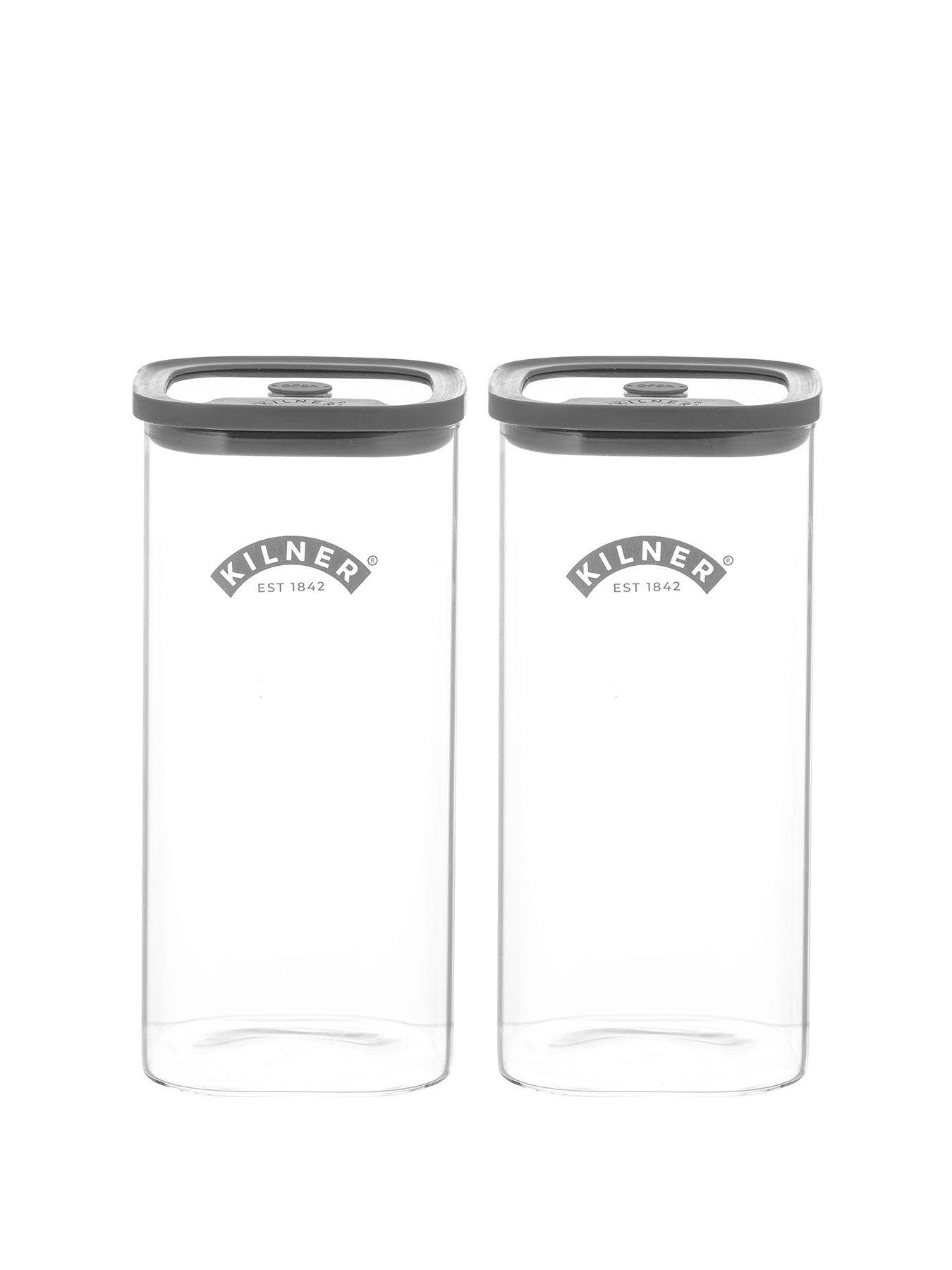 Image 2 of 4 of KILNER Fresh Storage 1.5L&nbsp;Square Jar&nbsp;Set of&nbsp;2