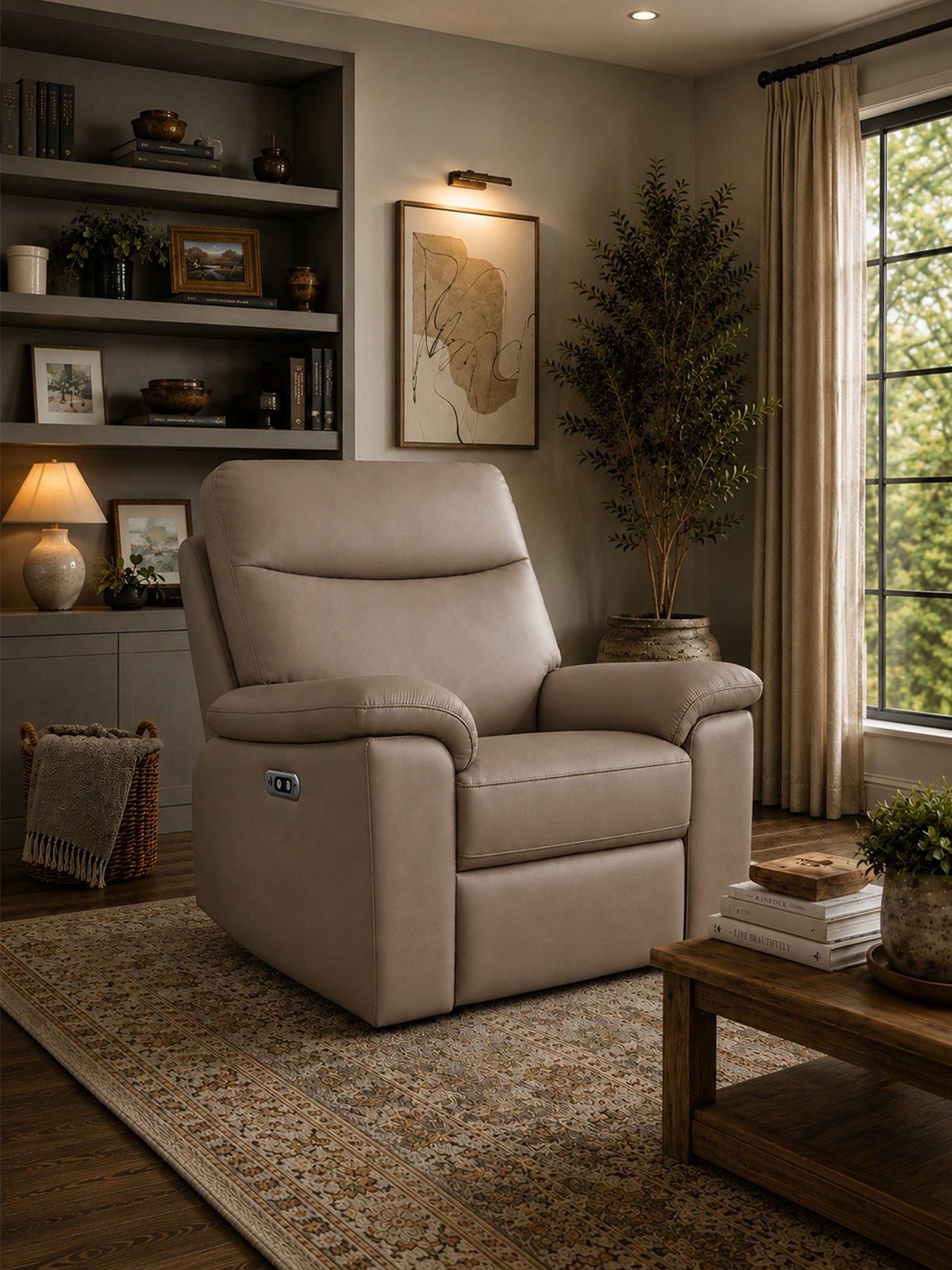 Image 1 of 6 of Aspire Toronto Leather Power Recliner - Armchair