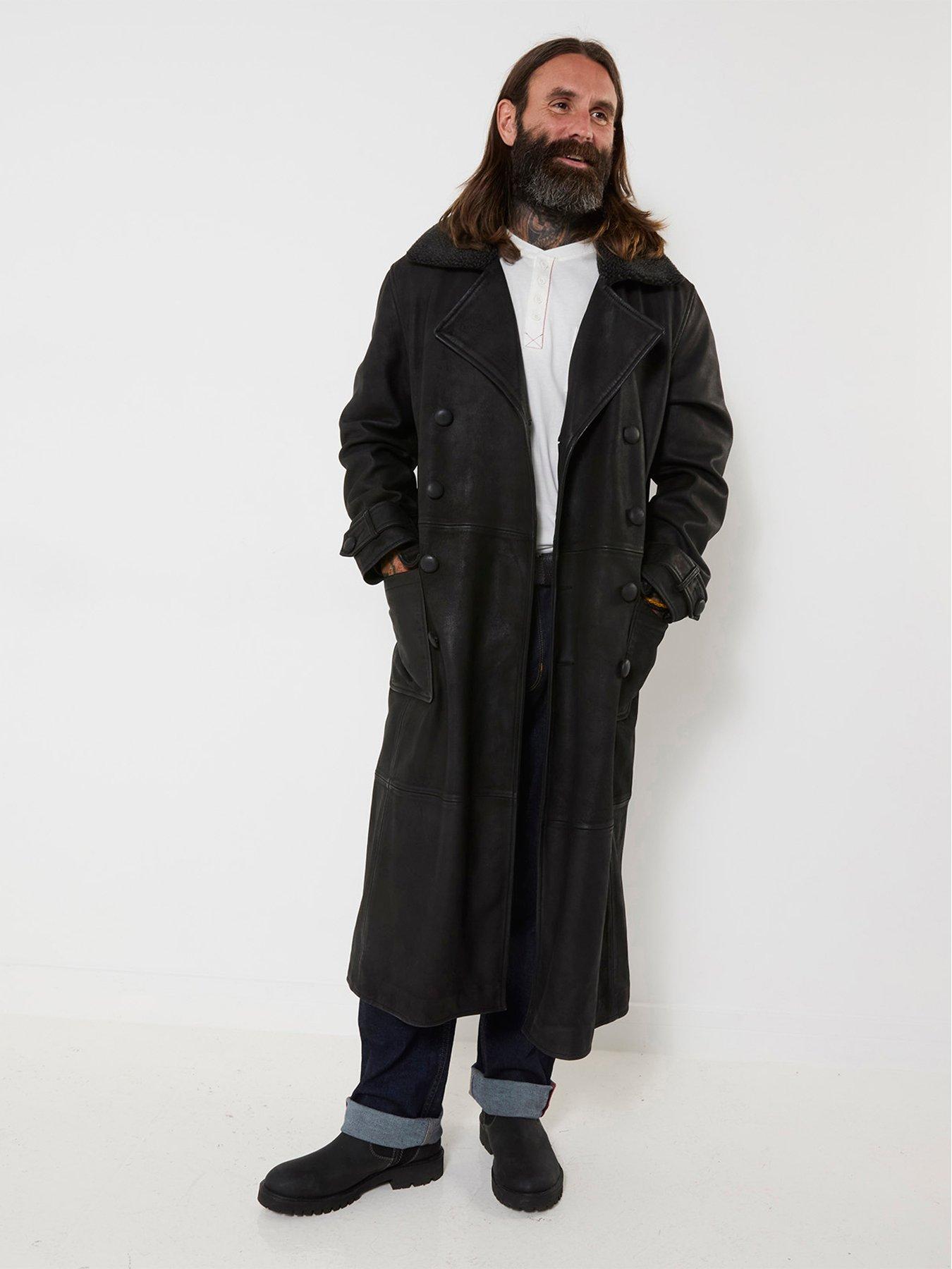 Joe Browns Cool Collar Longline Leather Coat