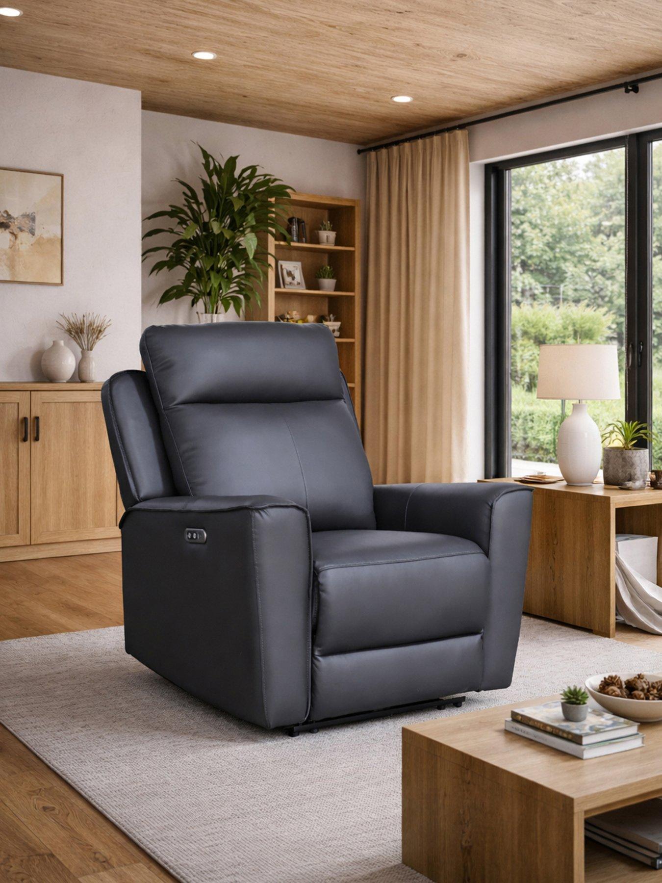 Aspire Elmhurst Leather Power Recliner - Armchair