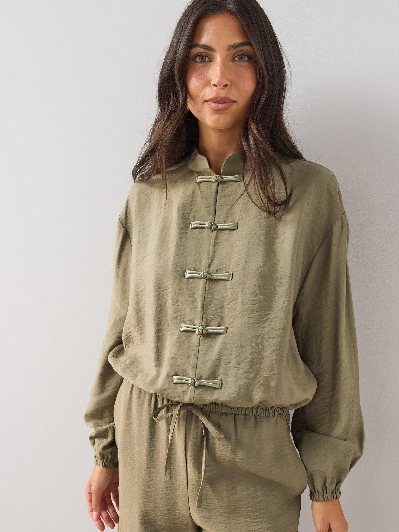 The Very Collection Mandarin Track Jacket - Green