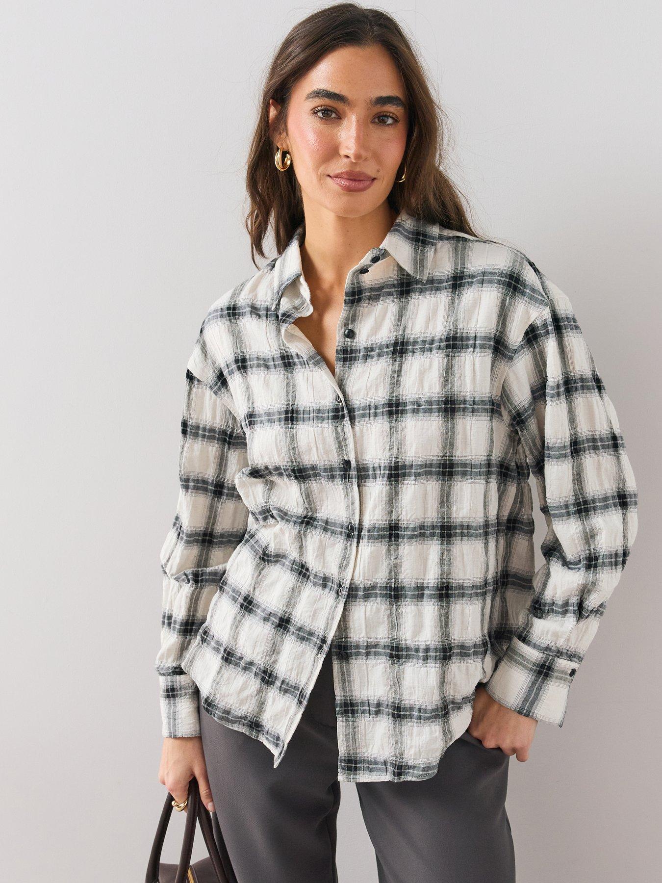 Image 1 of 6 of The Very Collection Oversized Check Shirt