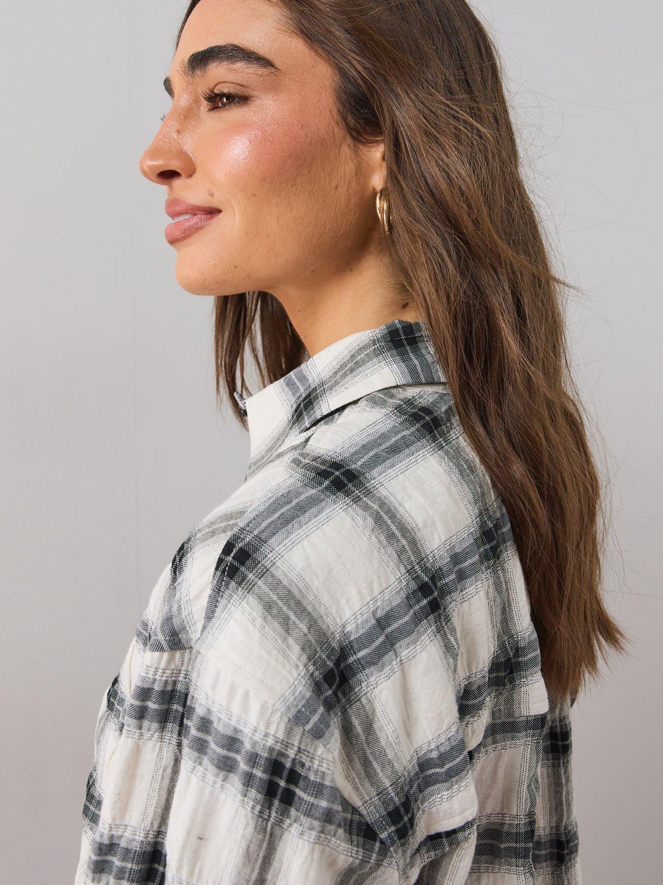 Image 4 of 6 of The Very Collection Oversized Check Shirt