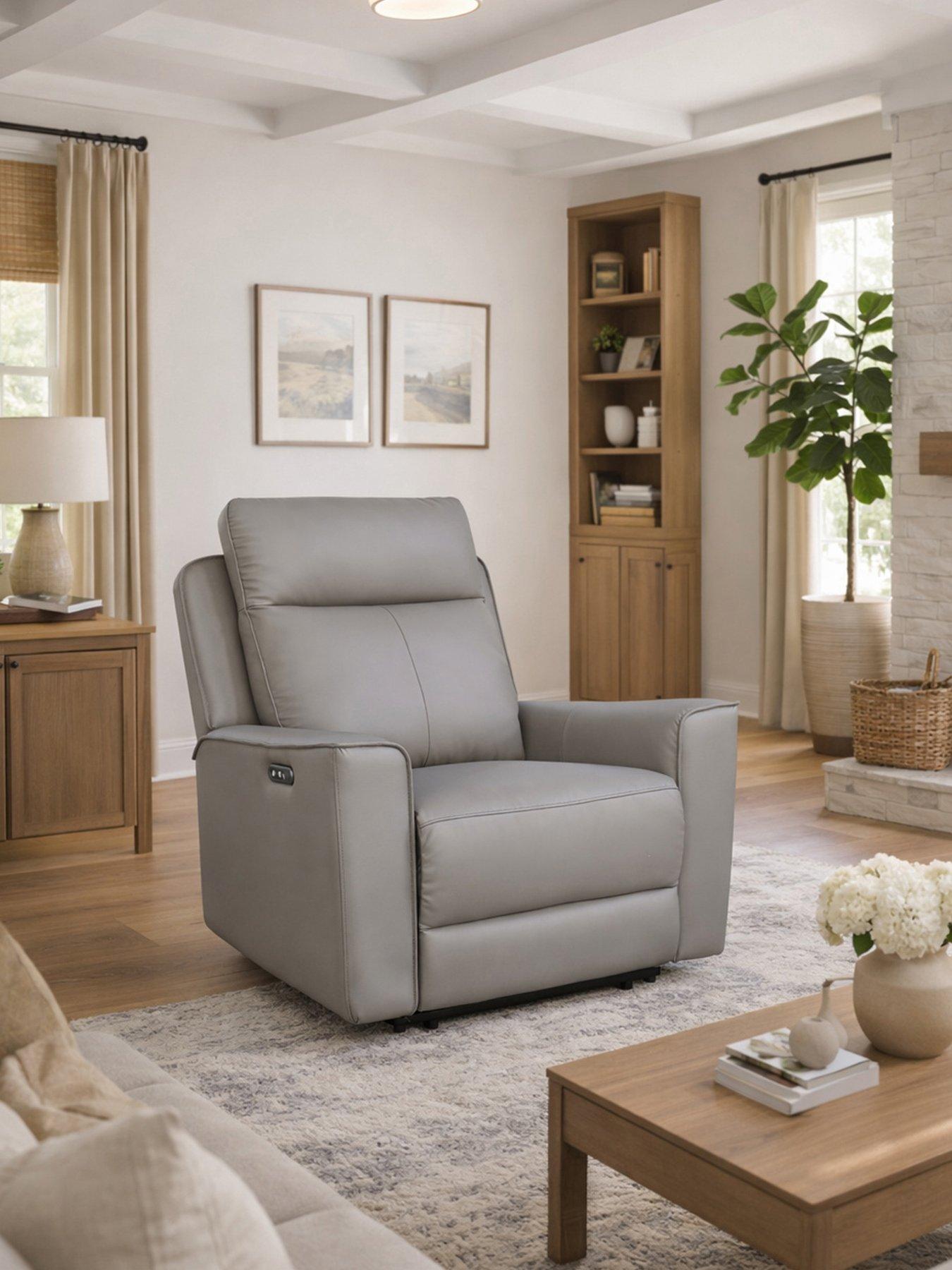 Image 1 of 7 of Aspire Elmhurst Leather Power Recliner - Armchair