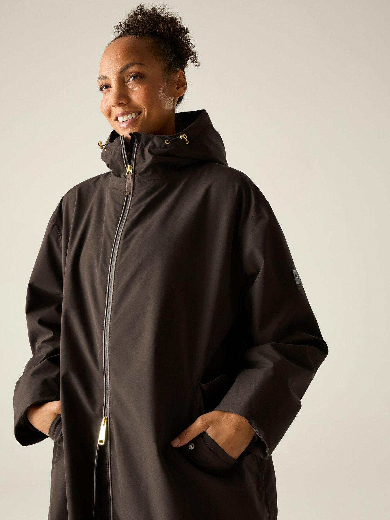 Image 2 of 7 of Regatta Womens Luxe Heritage Waterproof Hooded Borg Lined Robe - Dark Chocolate
