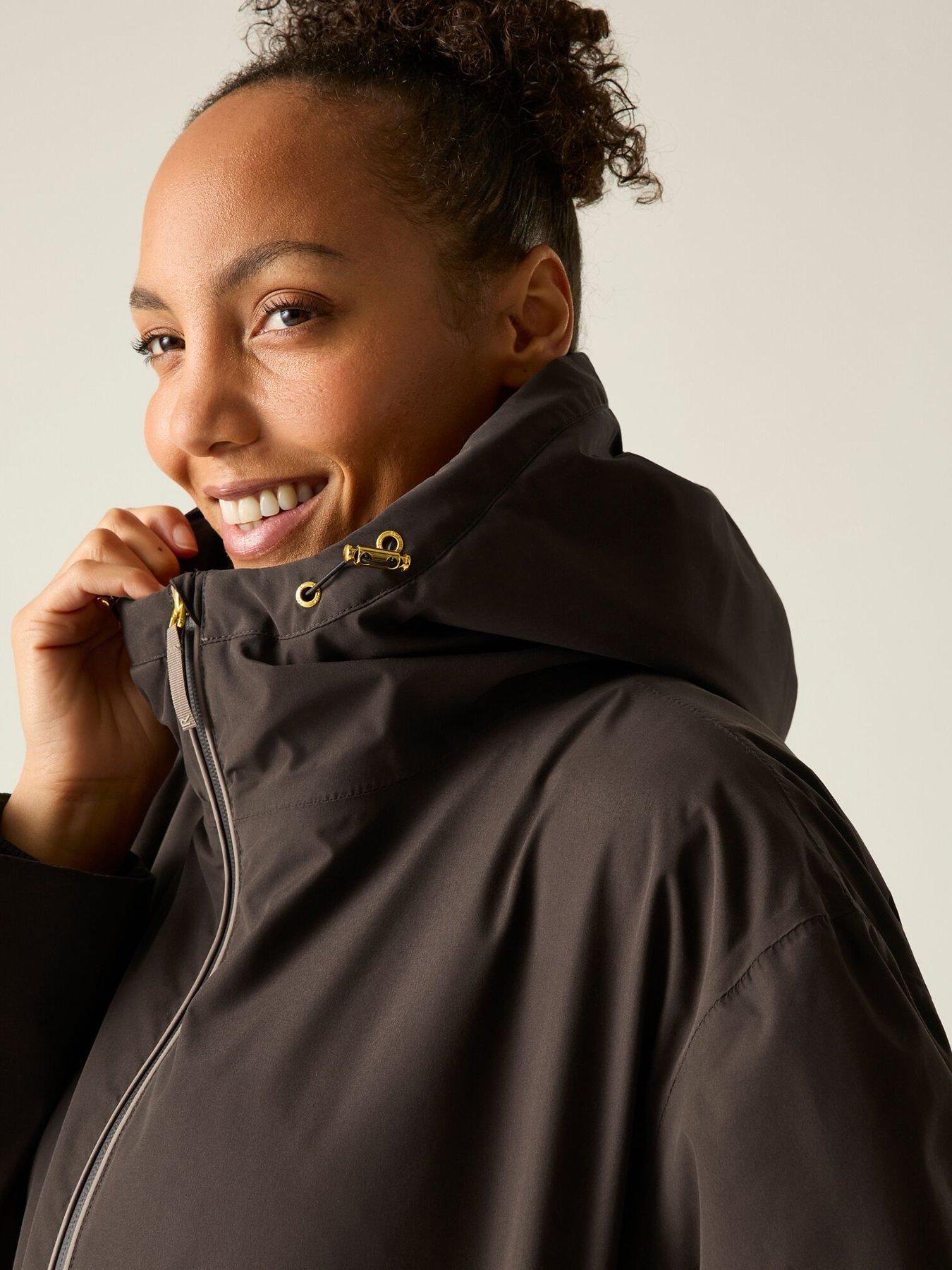 Image 4 of 7 of Regatta Womens Luxe Heritage Waterproof Hooded Borg Lined Robe - Dark Chocolate