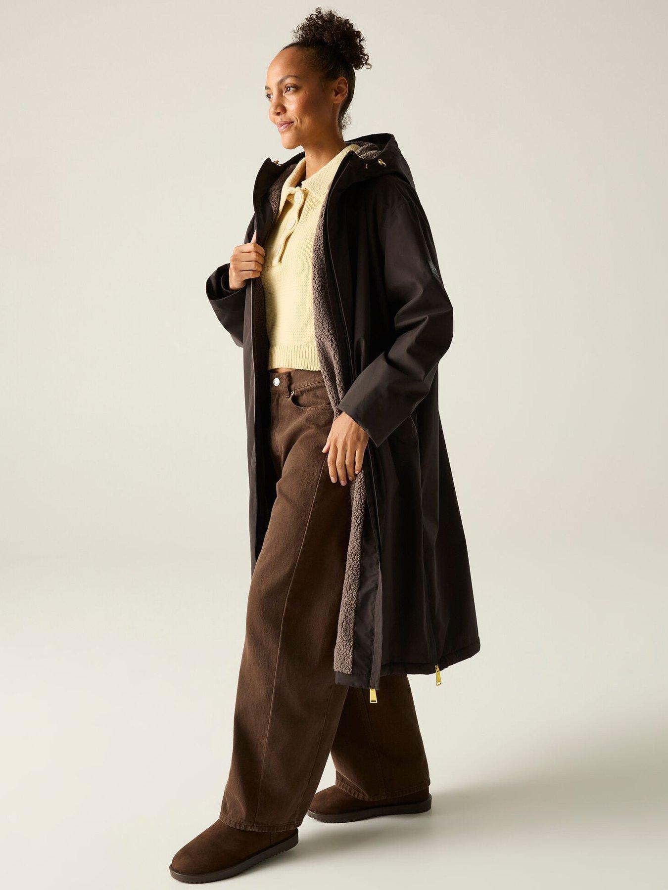 Image 5 of 7 of Regatta Womens Luxe Heritage Waterproof Hooded Borg Lined Robe - Dark Chocolate