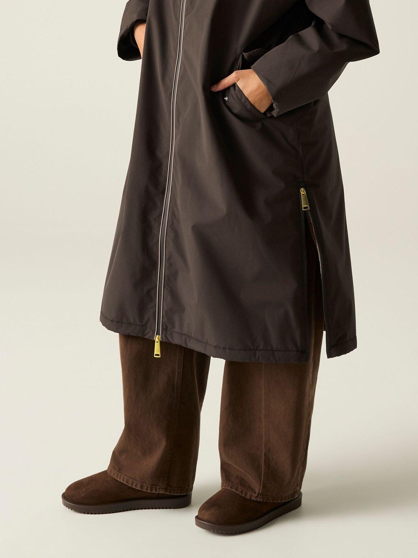 Image 7 of 7 of Regatta Womens Luxe Heritage Waterproof Hooded Borg Lined Robe - Dark Chocolate