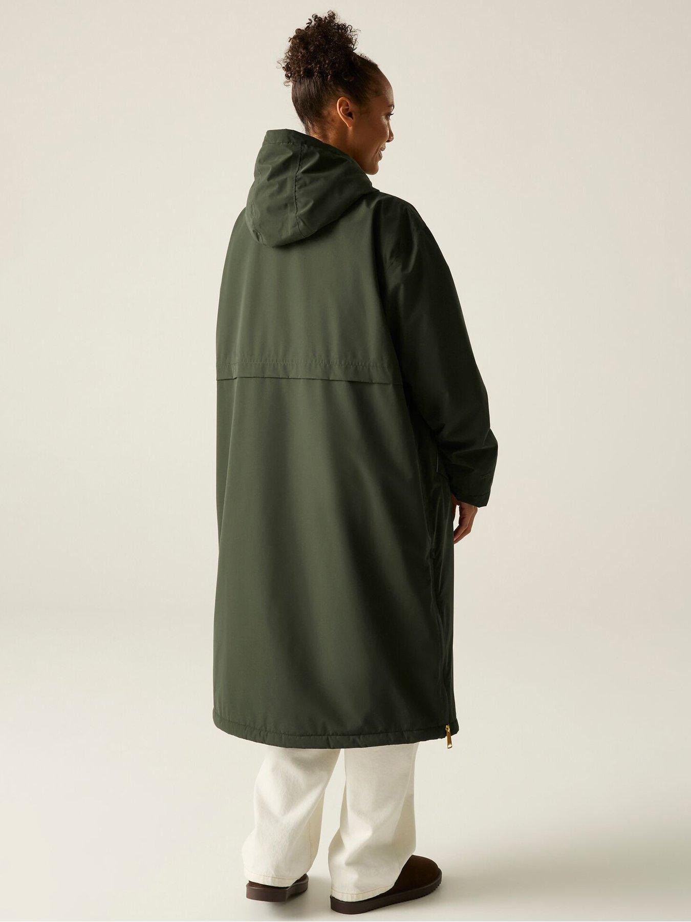 Image 3 of 7 of Regatta Womens Luxe Heritage Waterproof Hooded Longline Robe - Dark Khaki